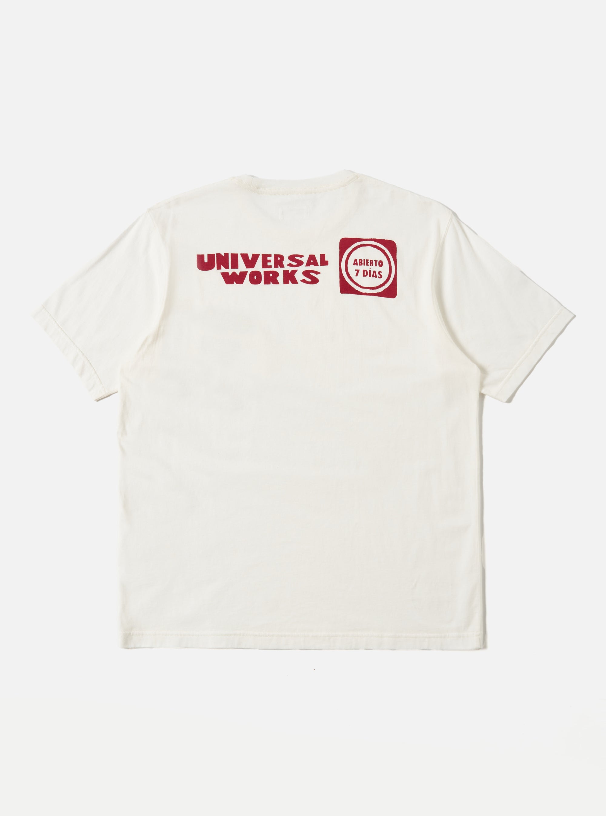 Ecru/Red Single Jersey Print Pocket Tee