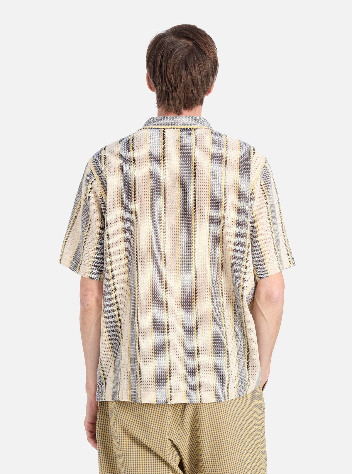 Grey/Yellow Cotton Lattice Road Shirt