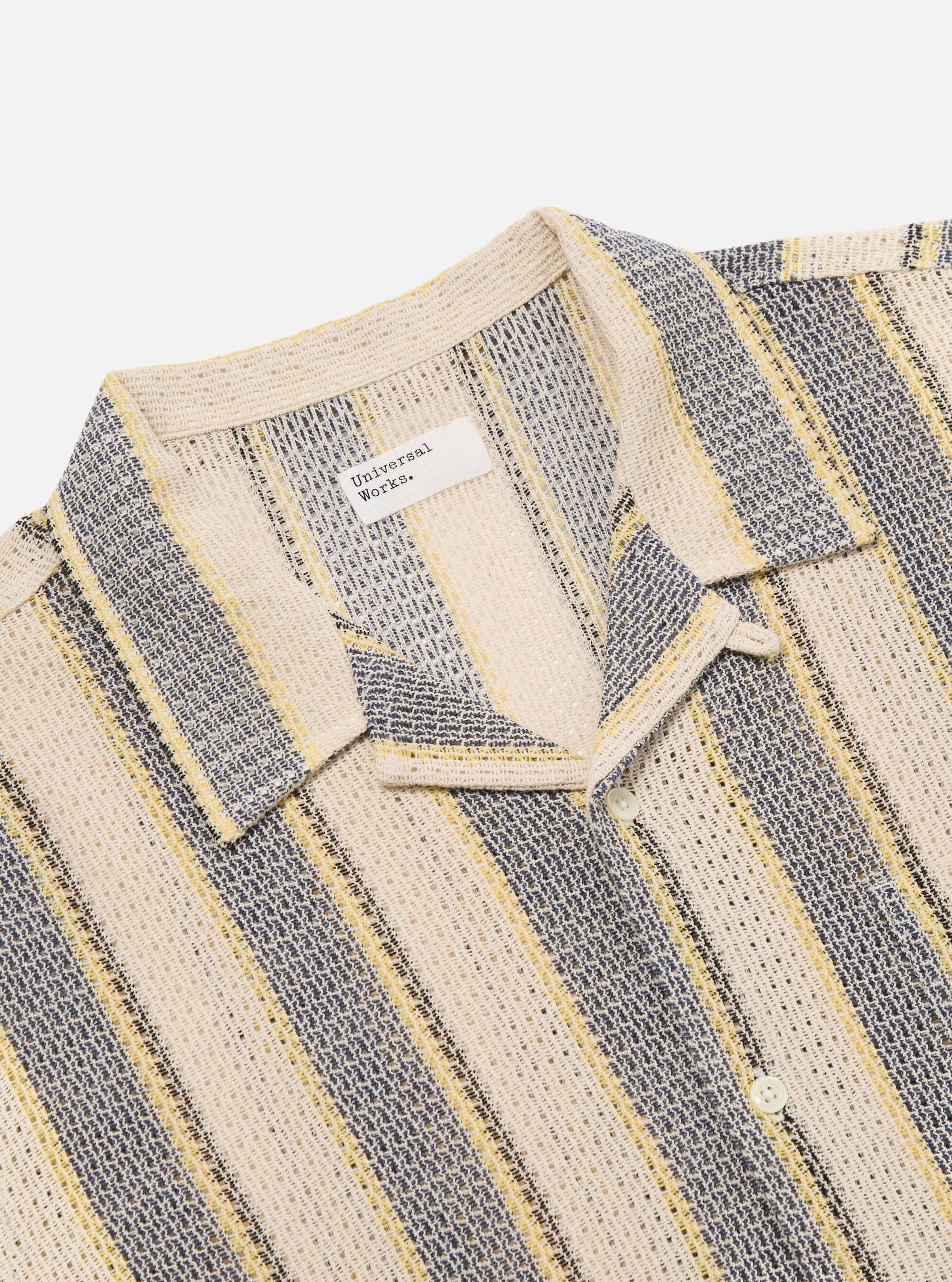 Grey/Yellow Cotton Lattice Road Shirt