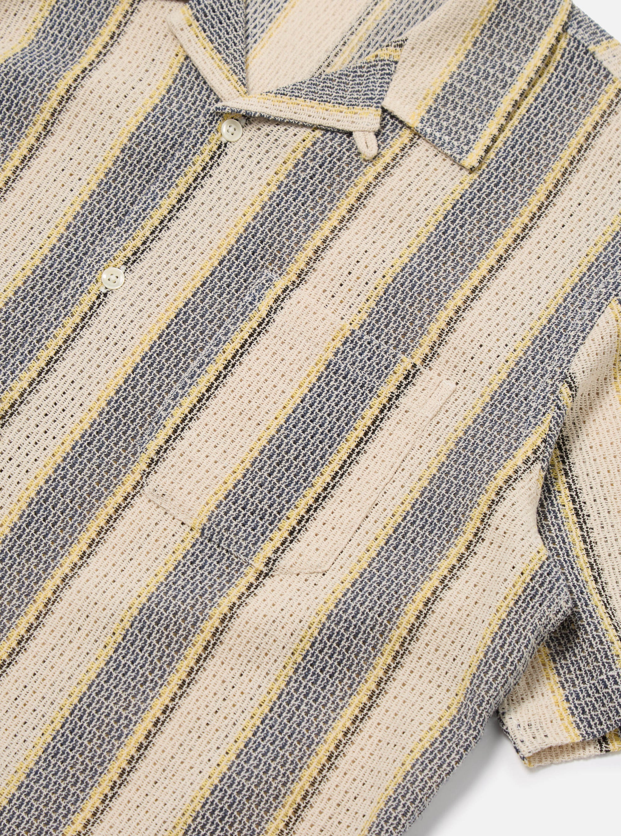 Grey/Yellow Cotton Lattice Road Shirt