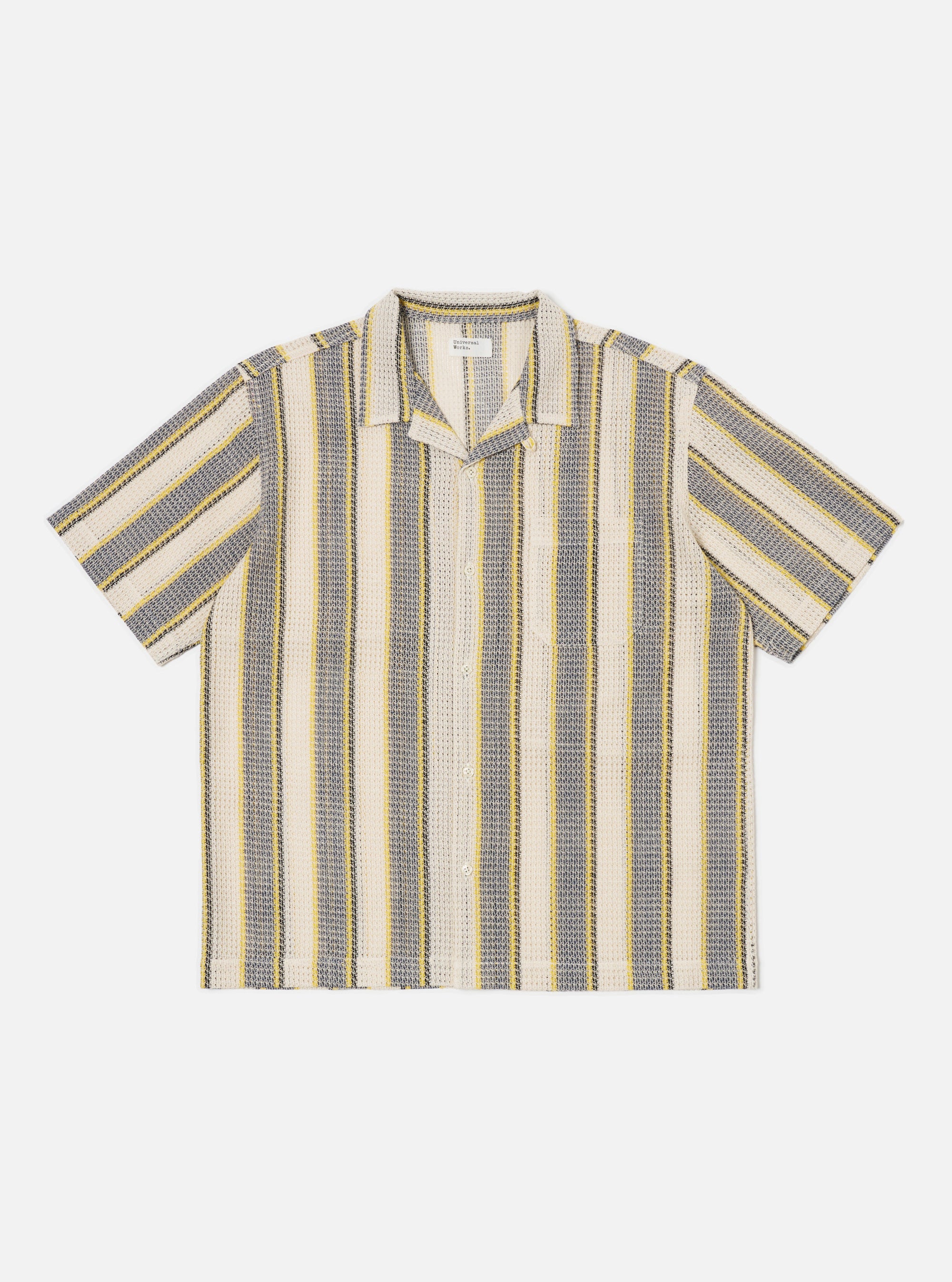 Grey/Yellow Cotton Lattice Road Shirt