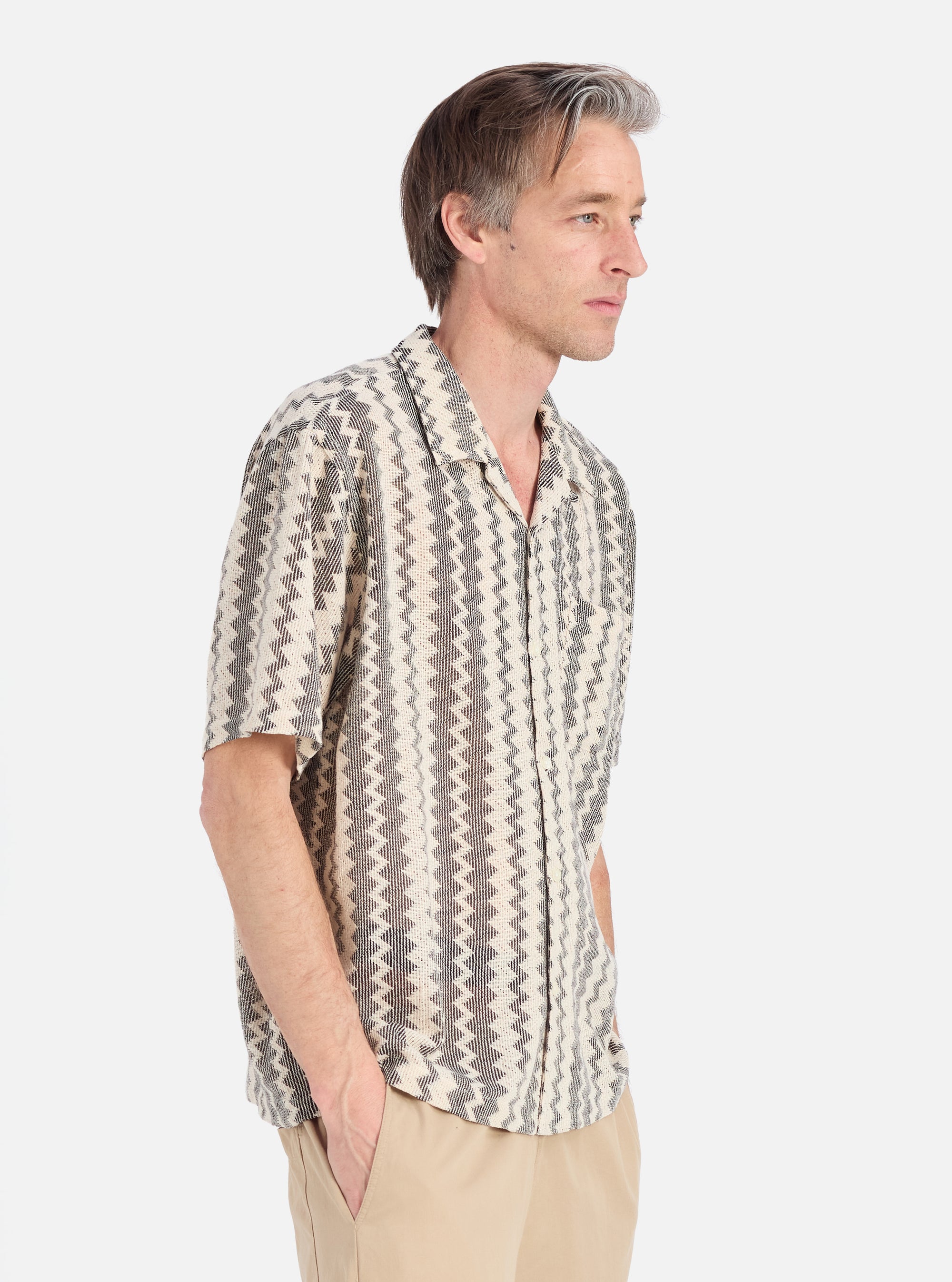 Charcoal Cotton Lattice Road Shirt