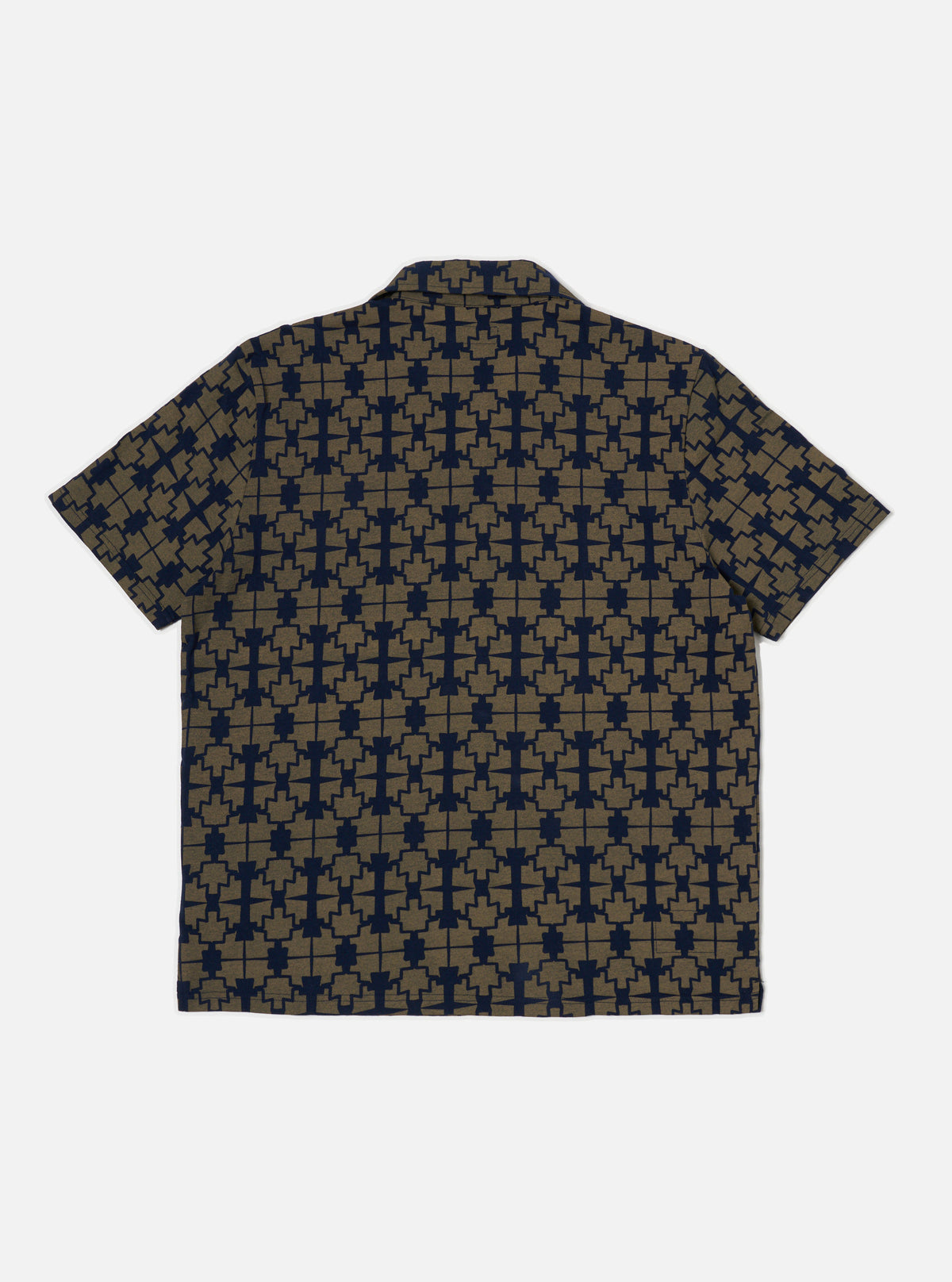 Navy/Mud Mitla Print Jersey Newlyn Polo