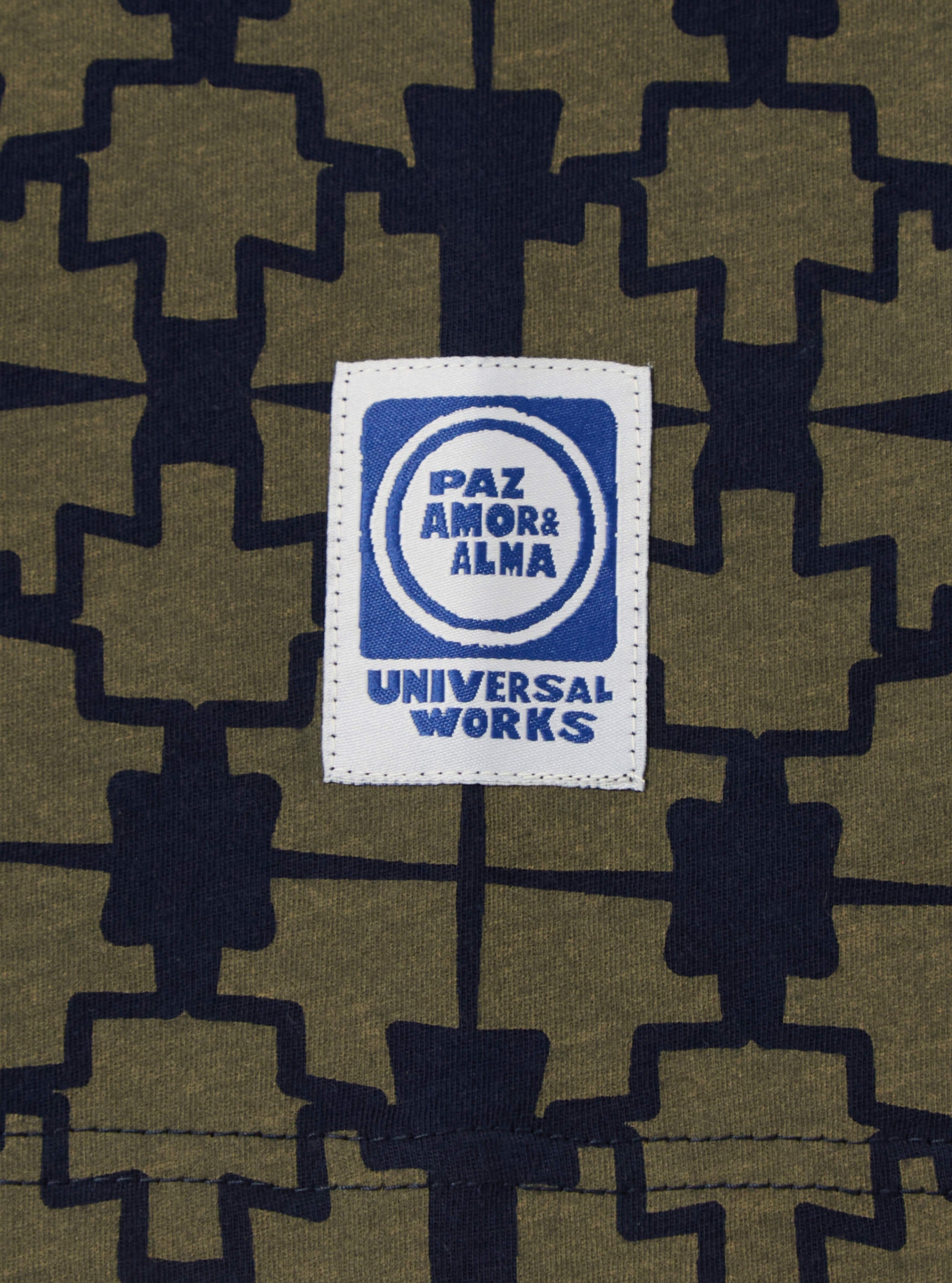 Navy/Mud Mitla Print Jersey Newlyn Polo
