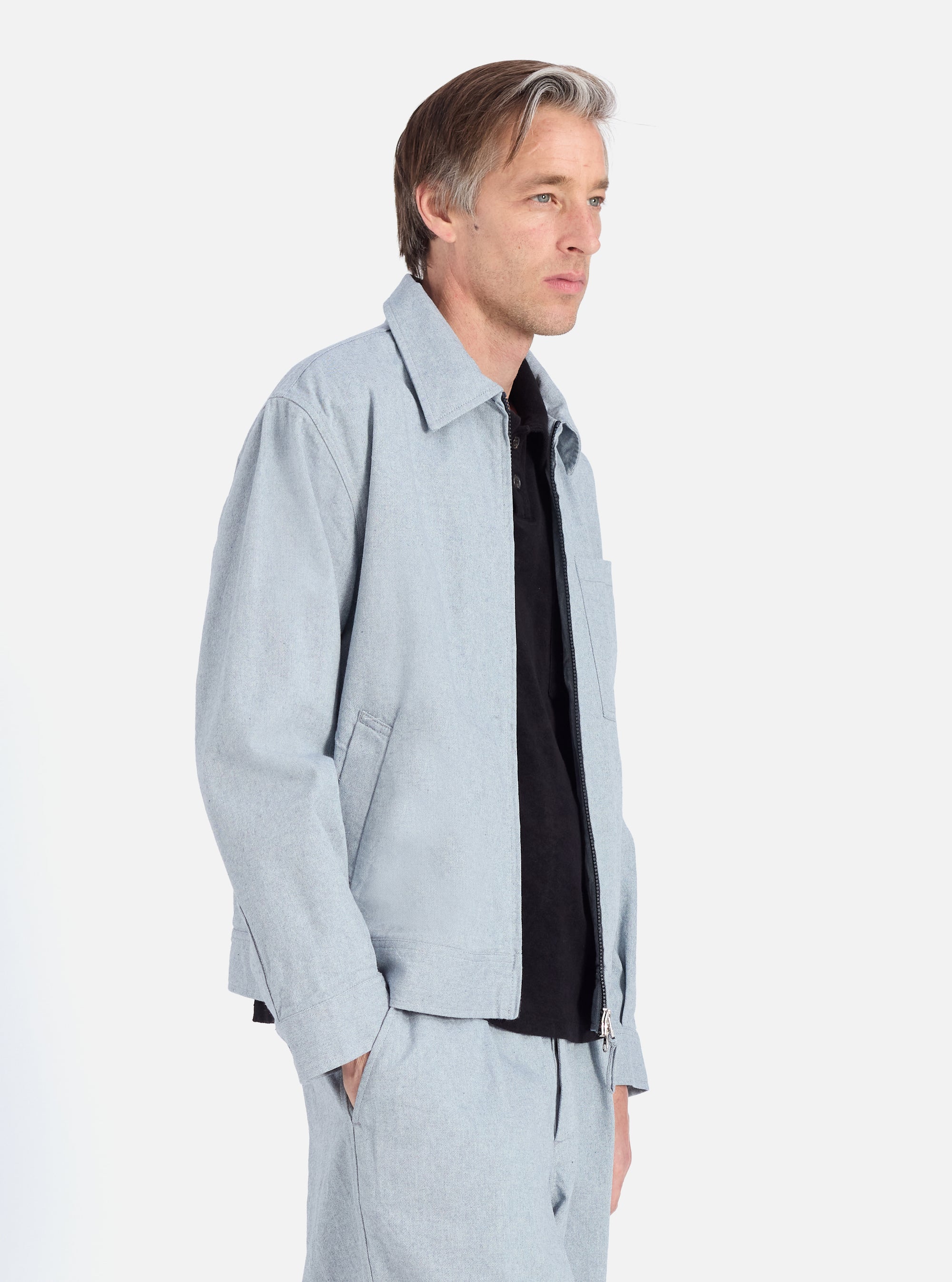 Indigo Reworked Jean Cloth Rose Bowl Jacket