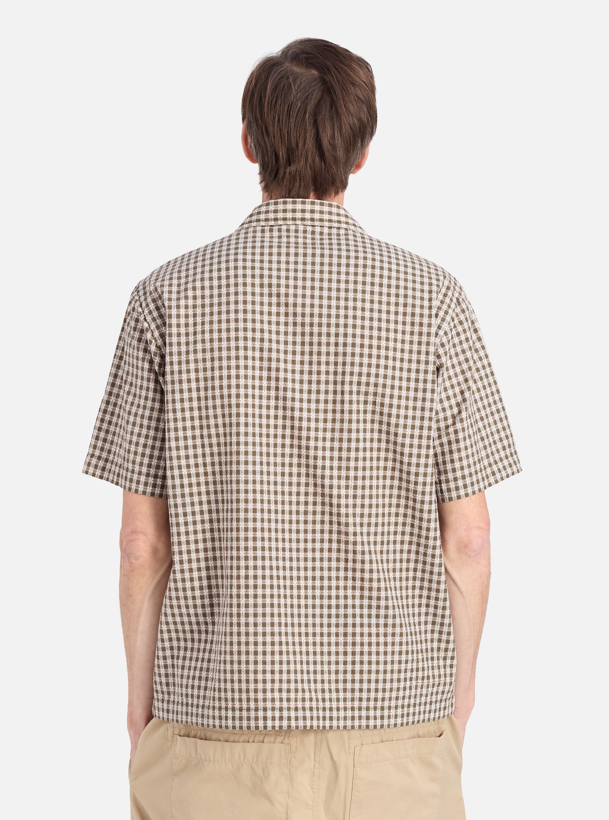Olive Dobby Check Road Shirt