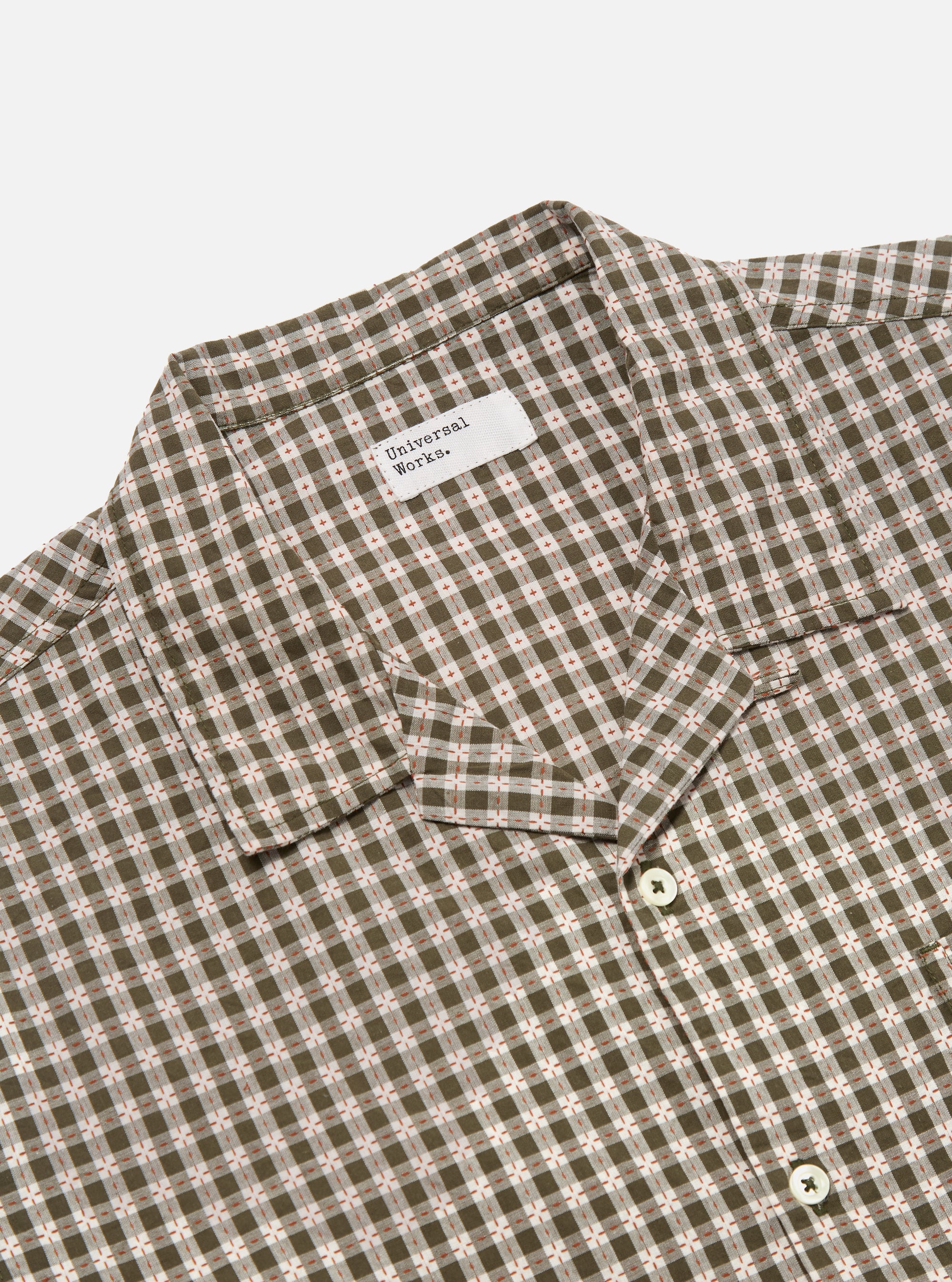 Olive Dobby Check Road Shirt