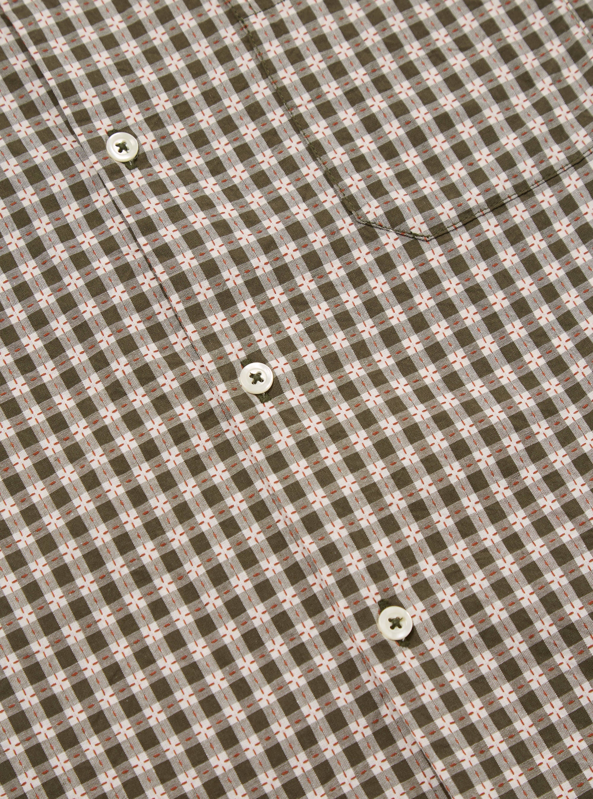 Olive Dobby Check Road Shirt