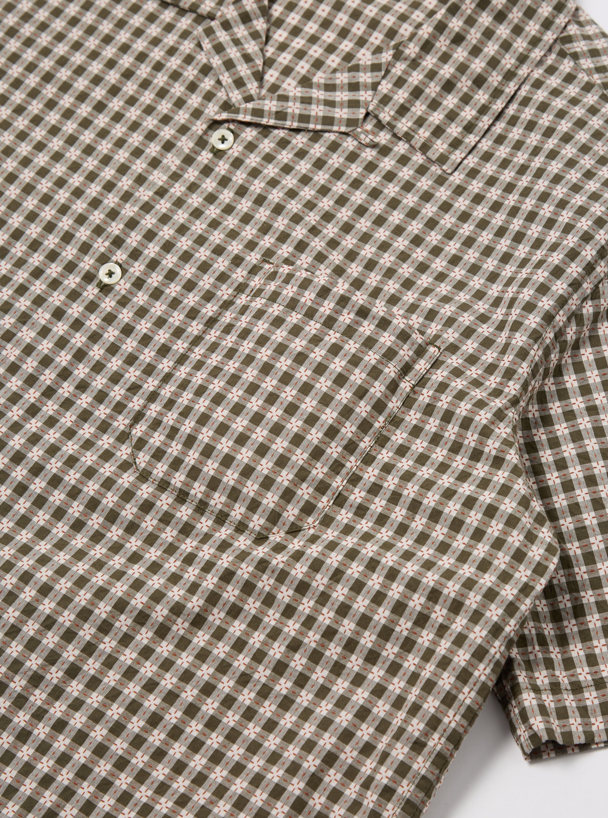 Olive Dobby Check Road Shirt