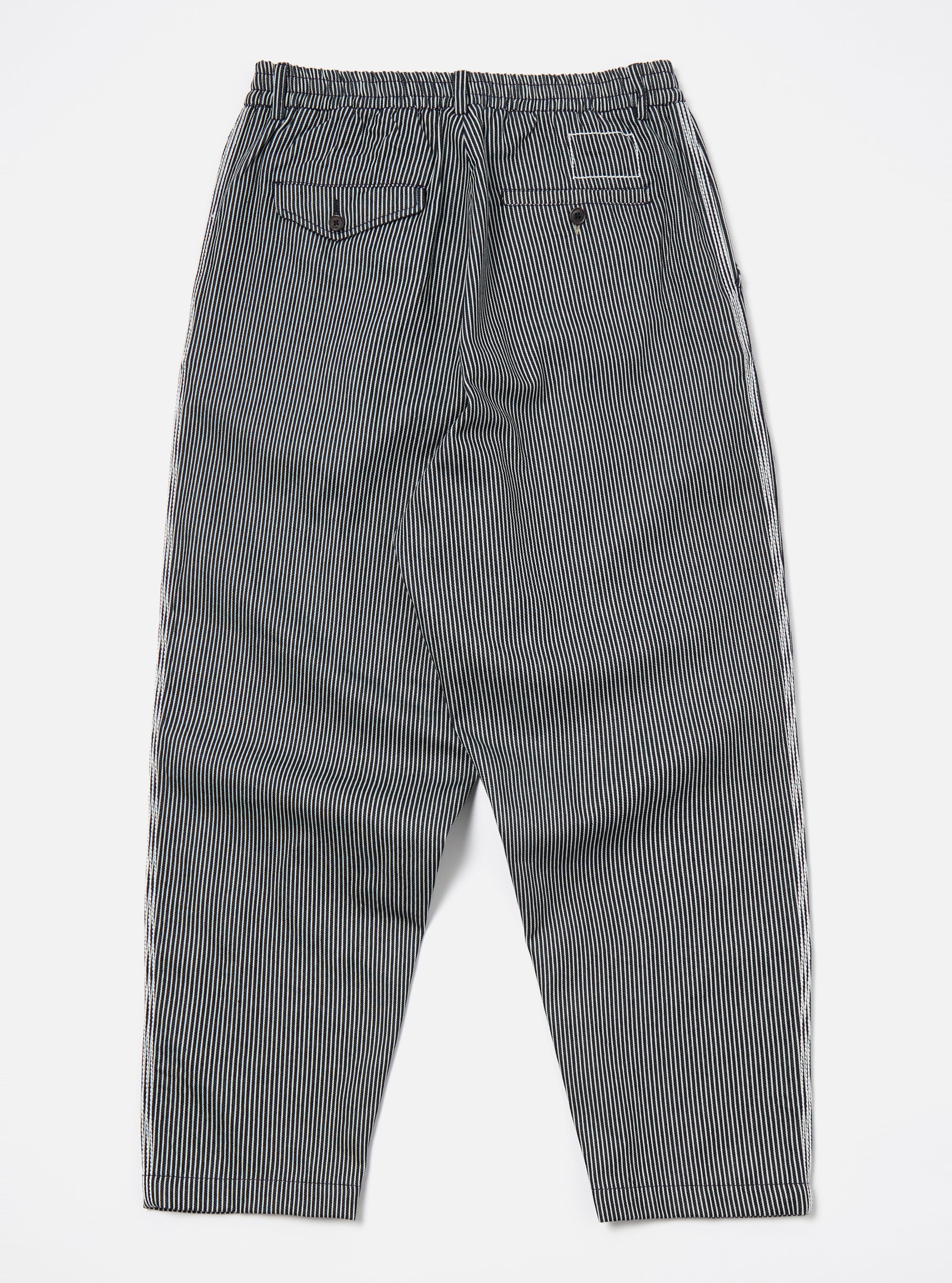 Indigo Hickory Stripe Denim Pleated Track Pant
