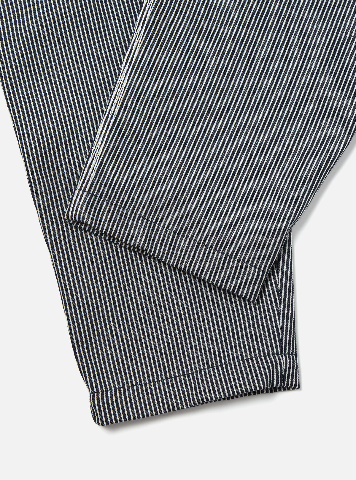 Indigo Hickory Stripe Denim Pleated Track Pant