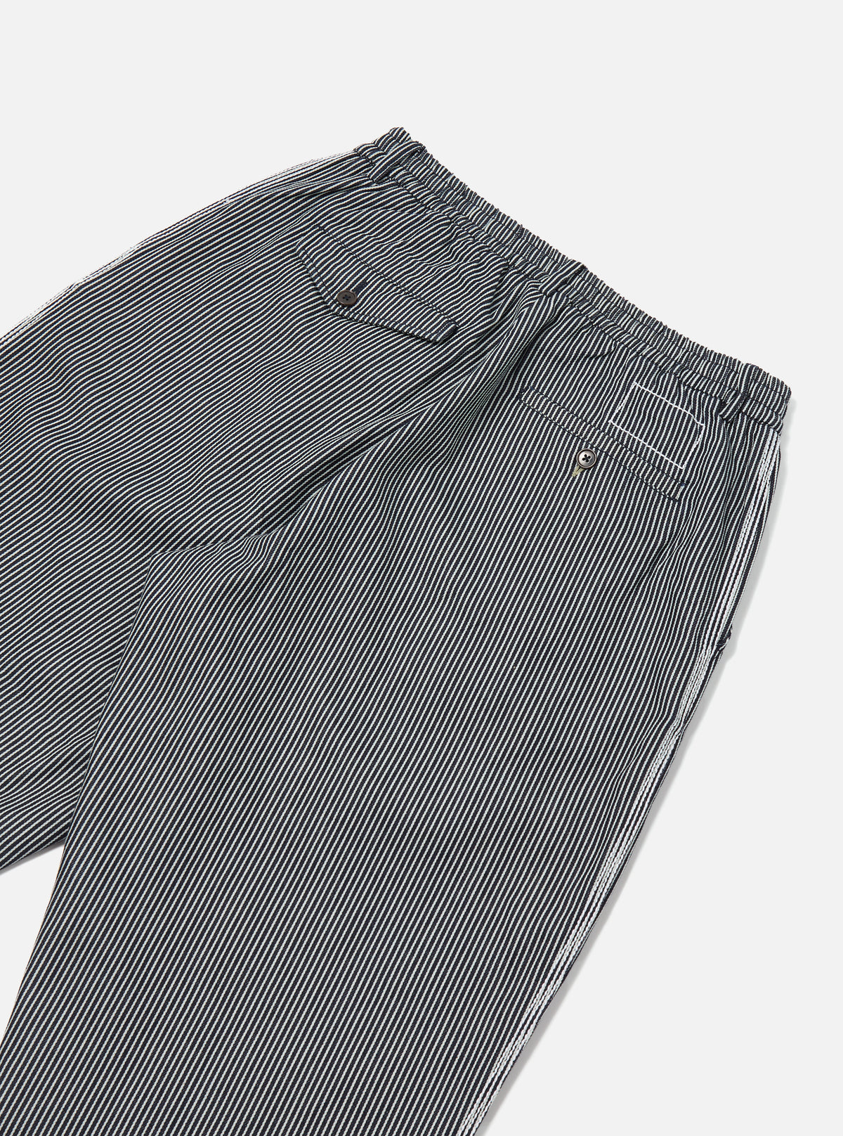 Indigo Hickory Stripe Denim Pleated Track Pant