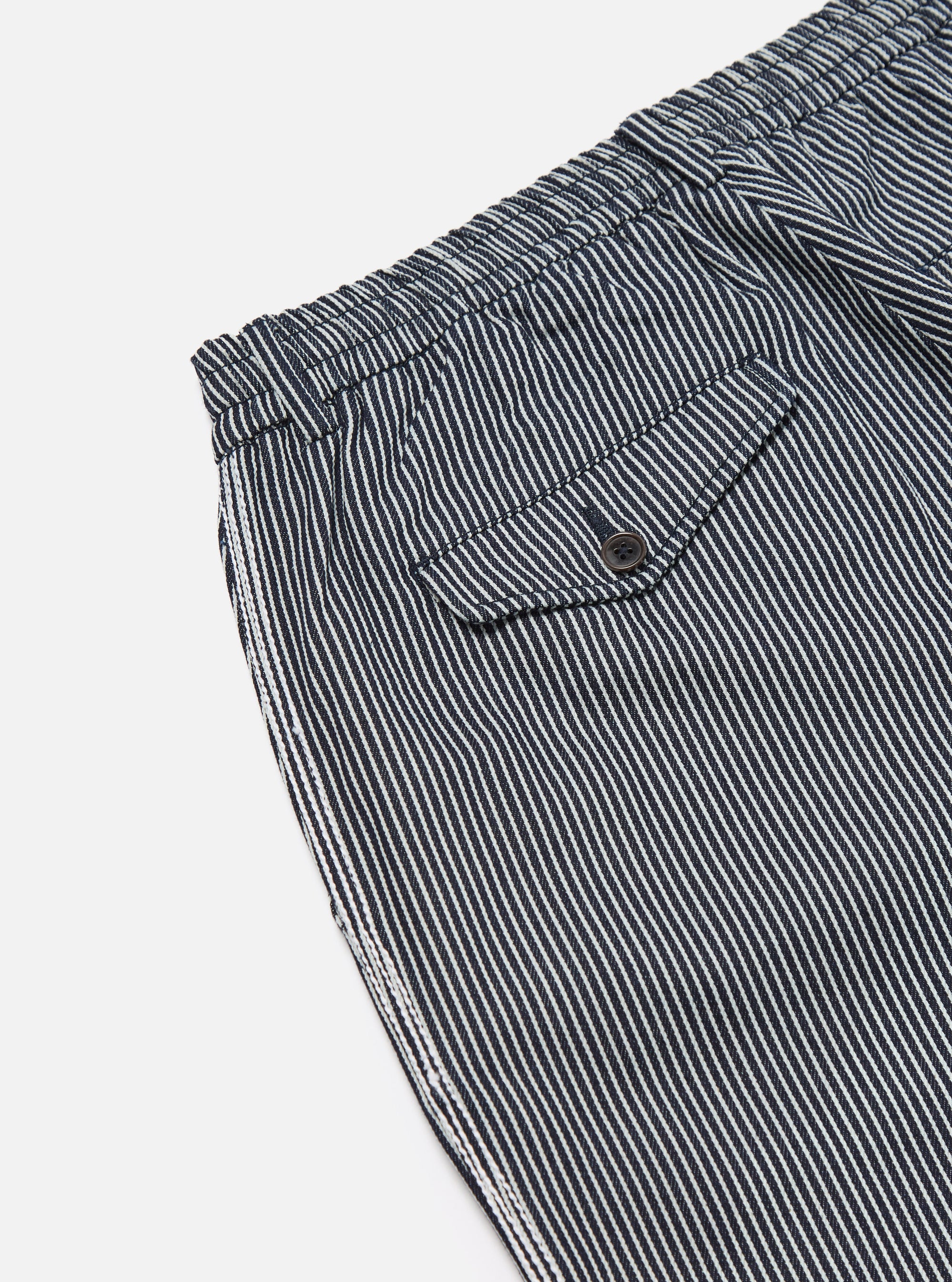 Indigo Hickory Stripe Denim Pleated Track Pant
