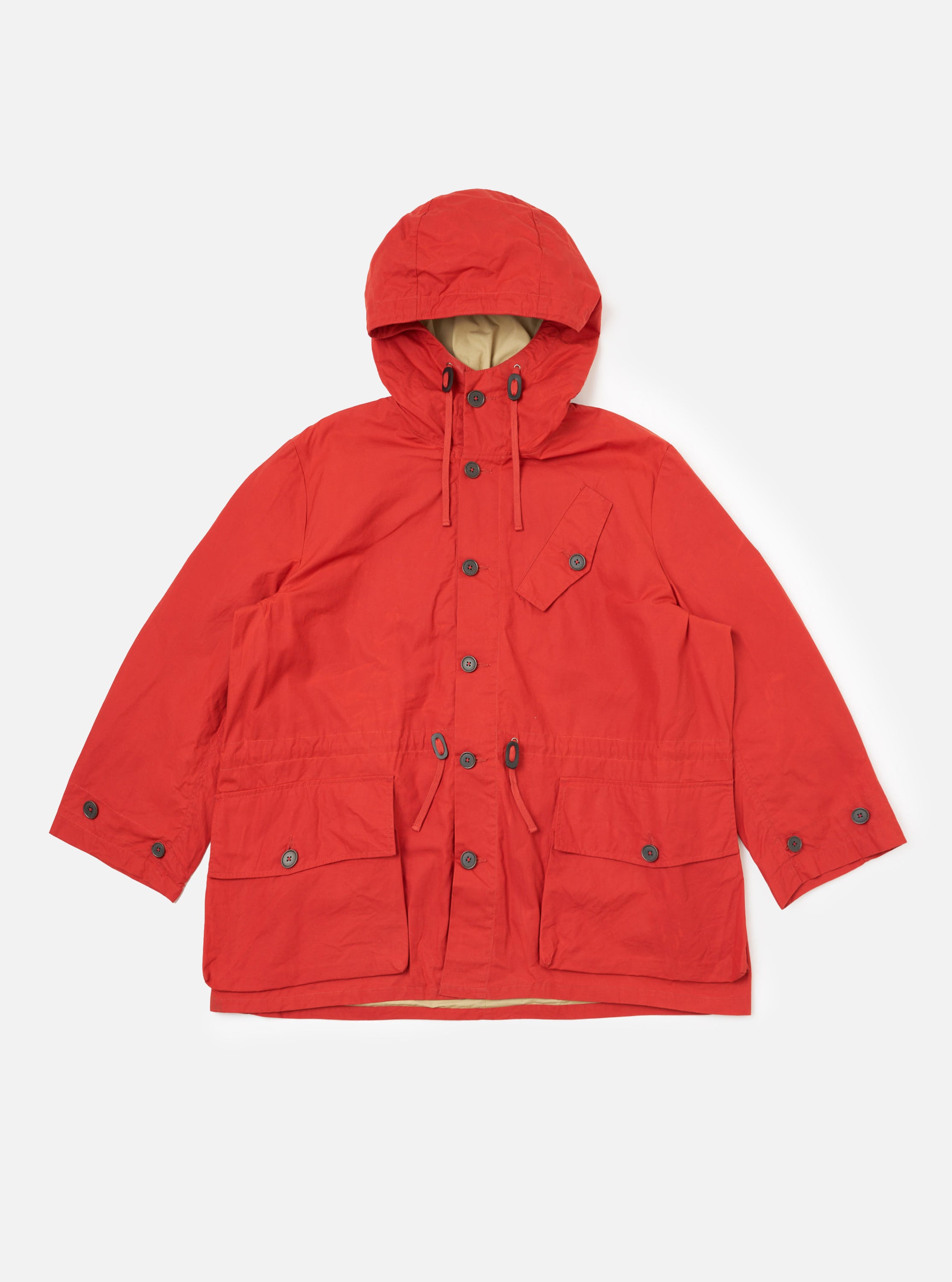 Men's Orange British Wax Cotton Boston Parka – Universal Works