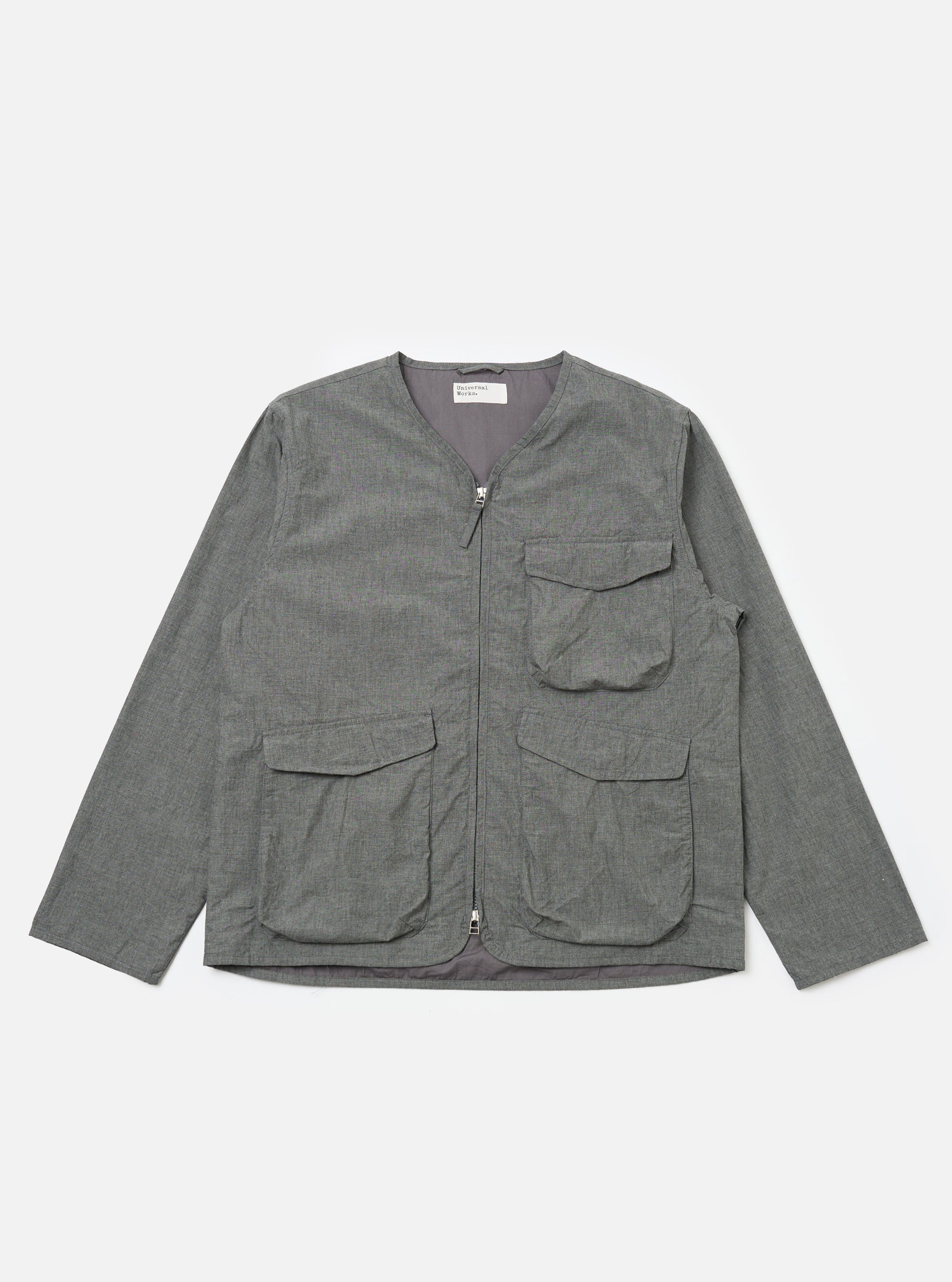 Charcoal Organic Chambray Parachute Liner Jacket