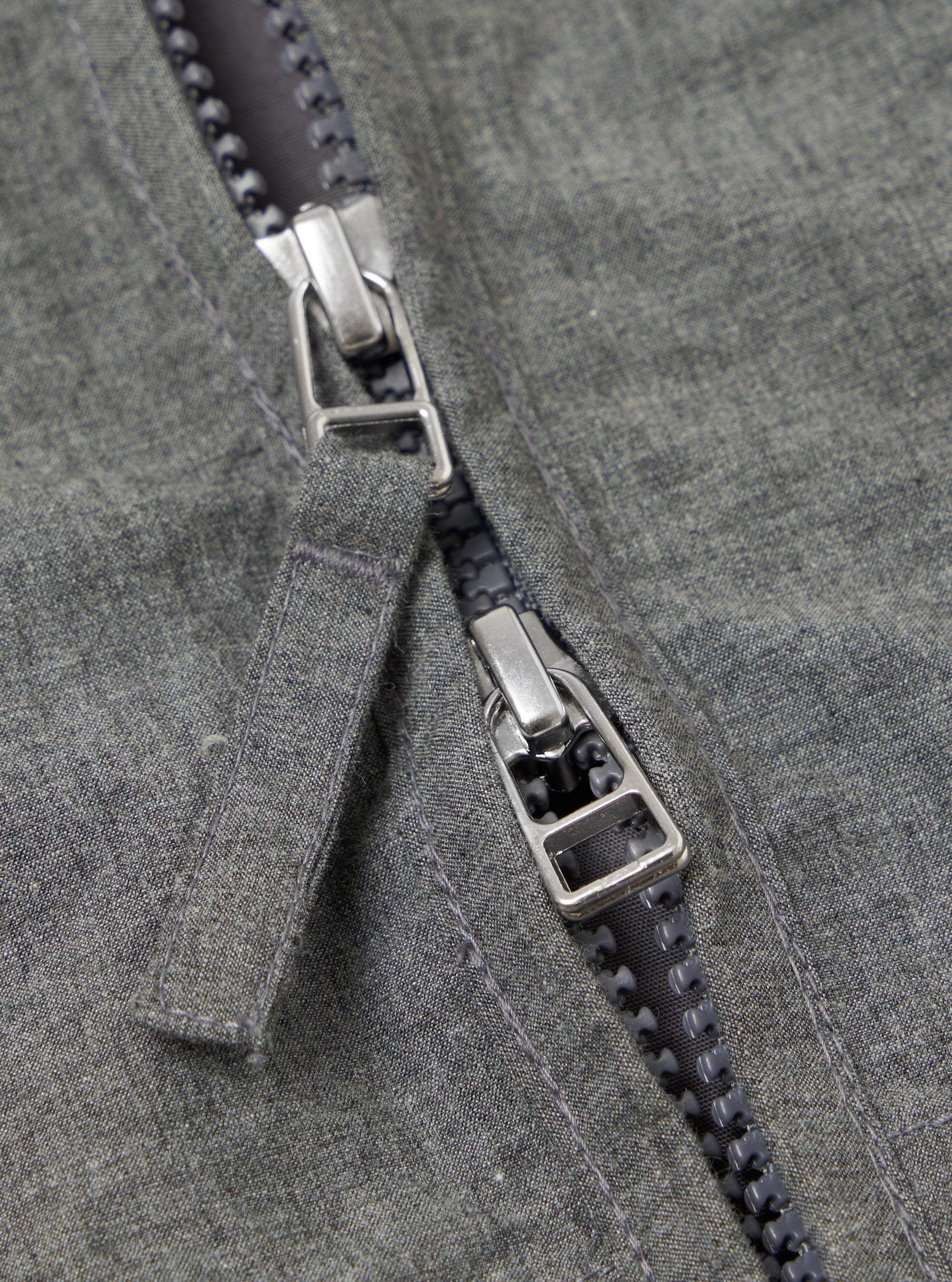 Charcoal Organic Chambray Parachute Liner Jacket