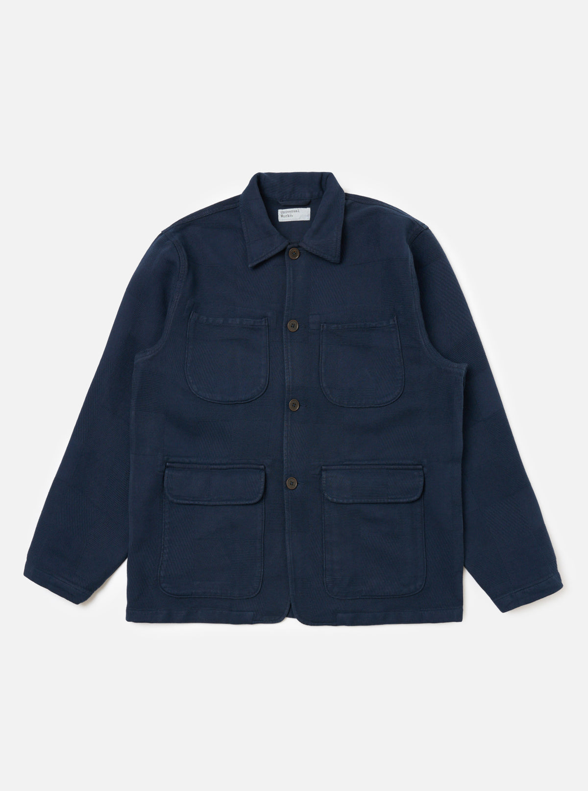 Dark Navy Patchwork Weave Cotton Labour Jacket