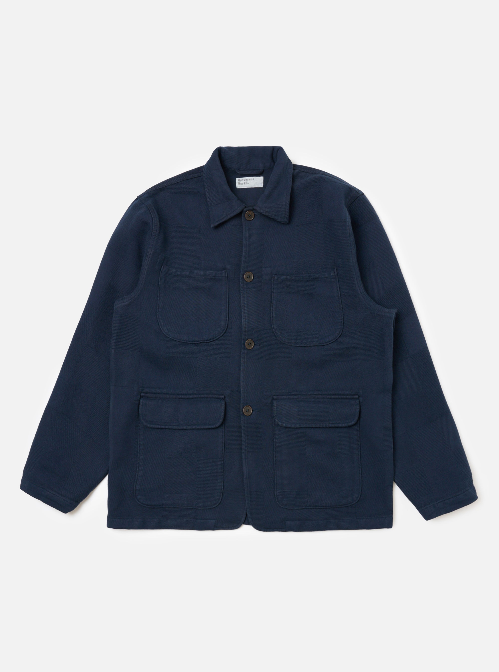 Dark Navy Patchwork Weave Cotton Labour Jacket