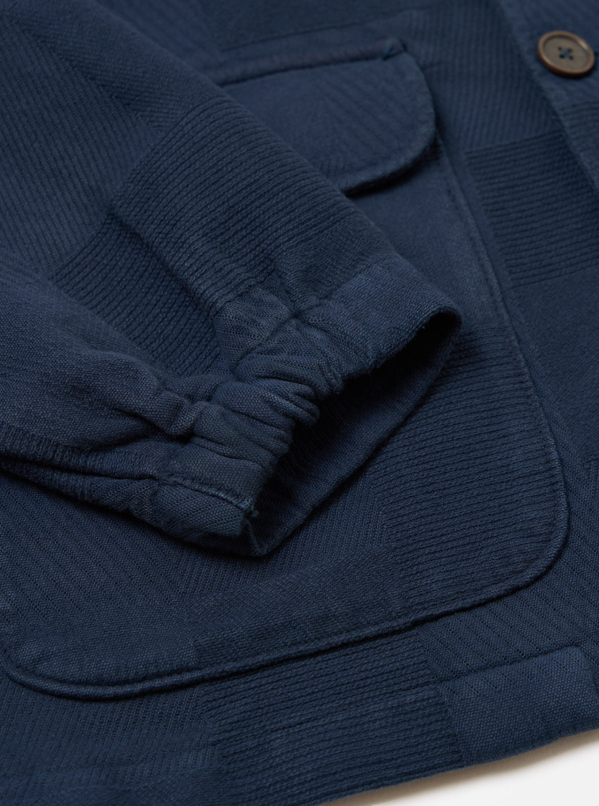 Dark Navy Patchwork Weave Cotton Labour Jacket