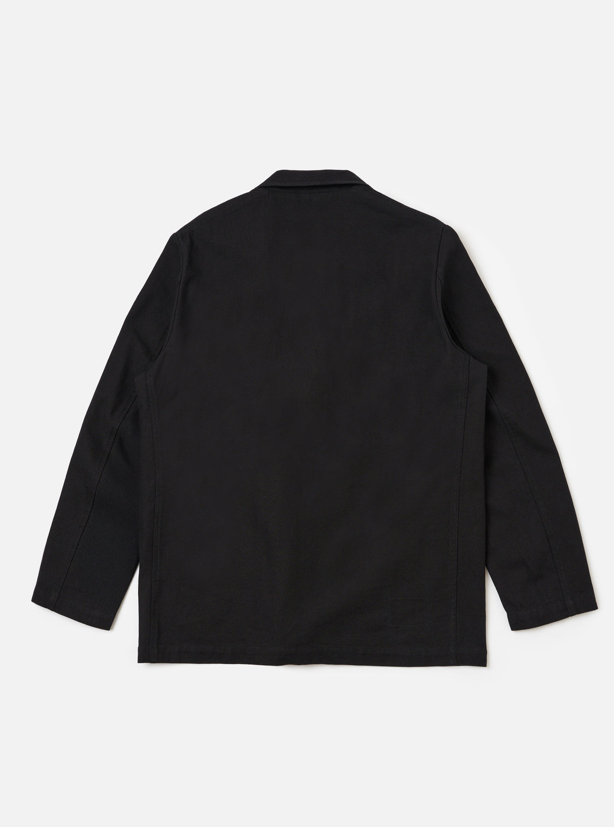 Black Organic Canvas Two Button Jacket