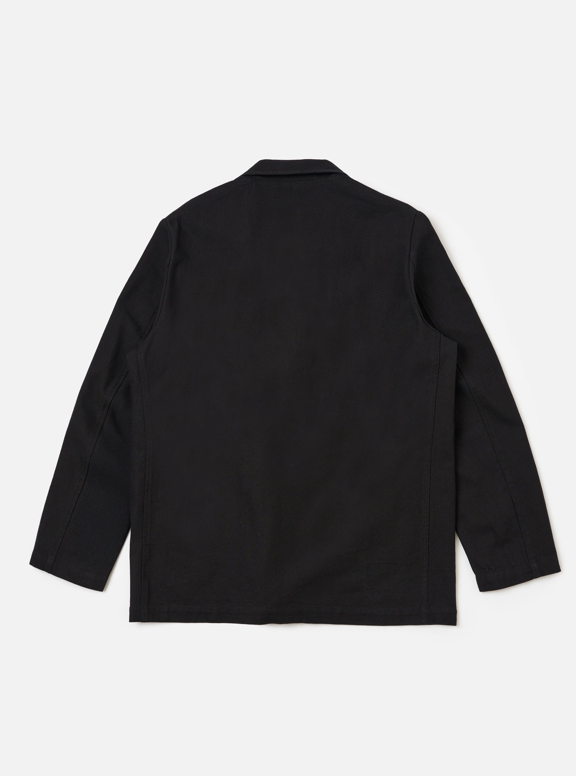 Black Organic Canvas Two Button Jacket
