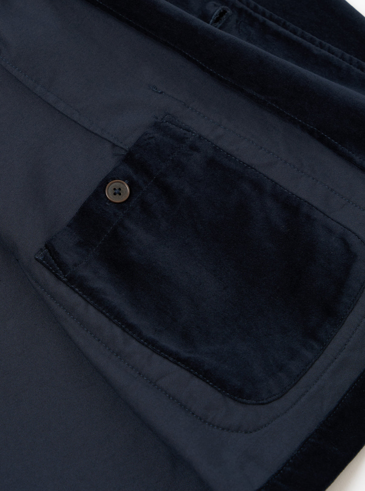 Navy Velveteen Two Button Jacket