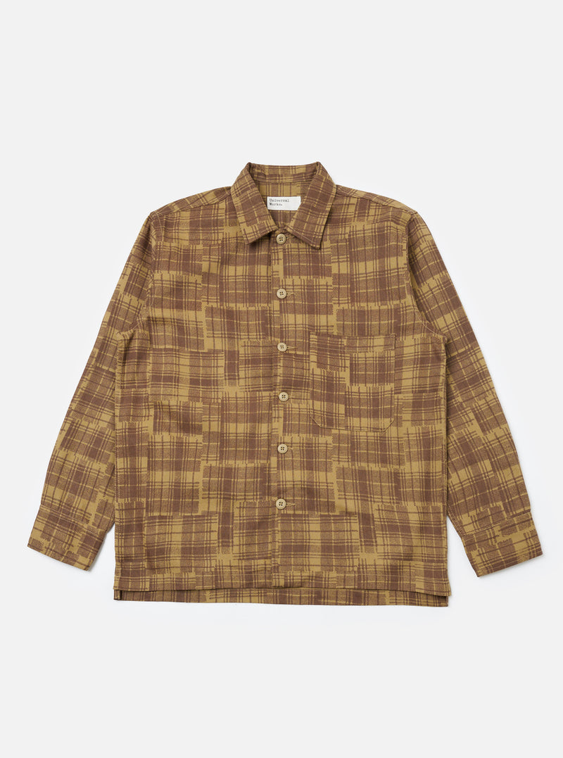 Khaki Patch Check Twill Fatigue Shirt