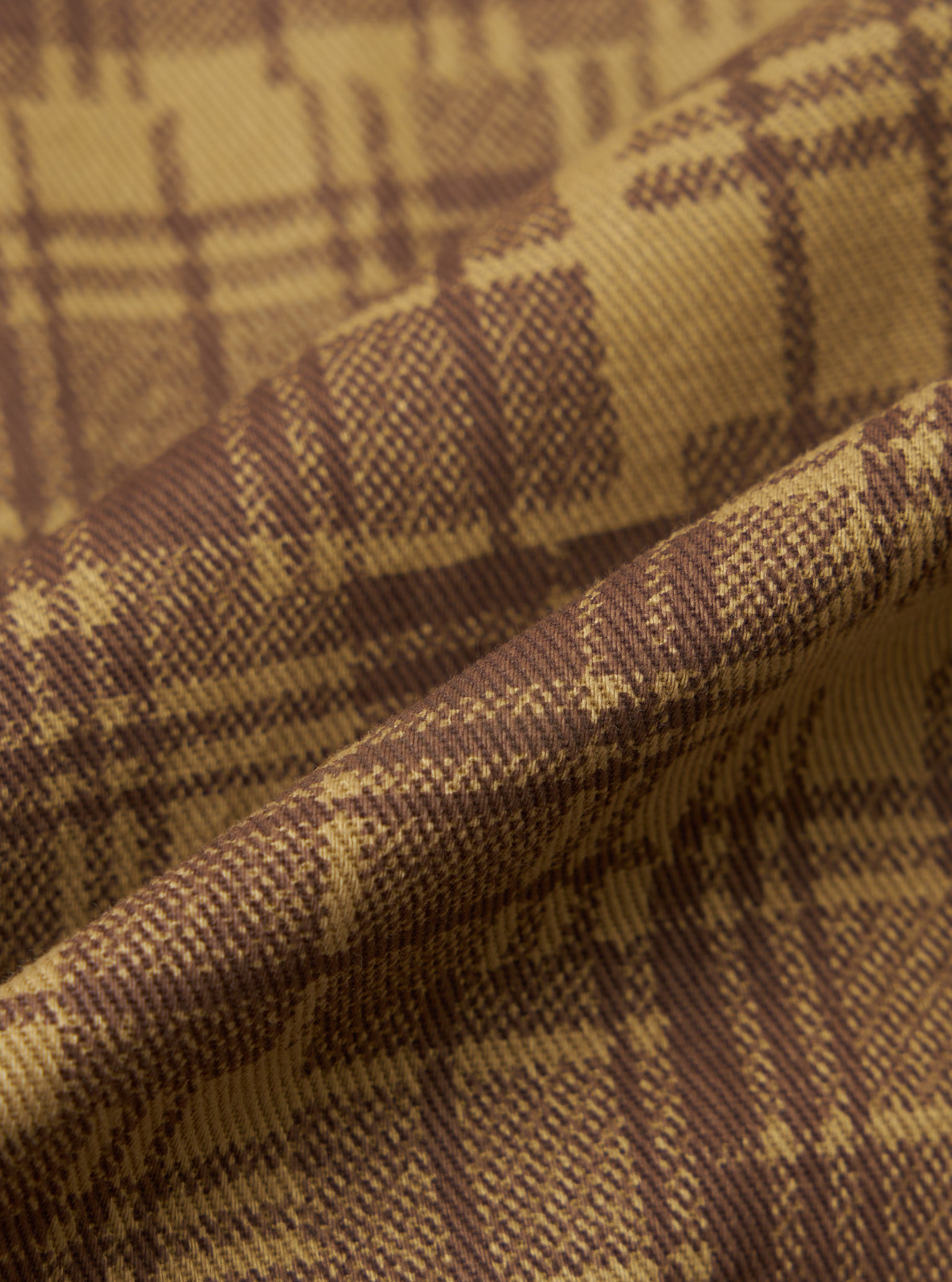 Khaki Patch Check Twill Fatigue Shirt