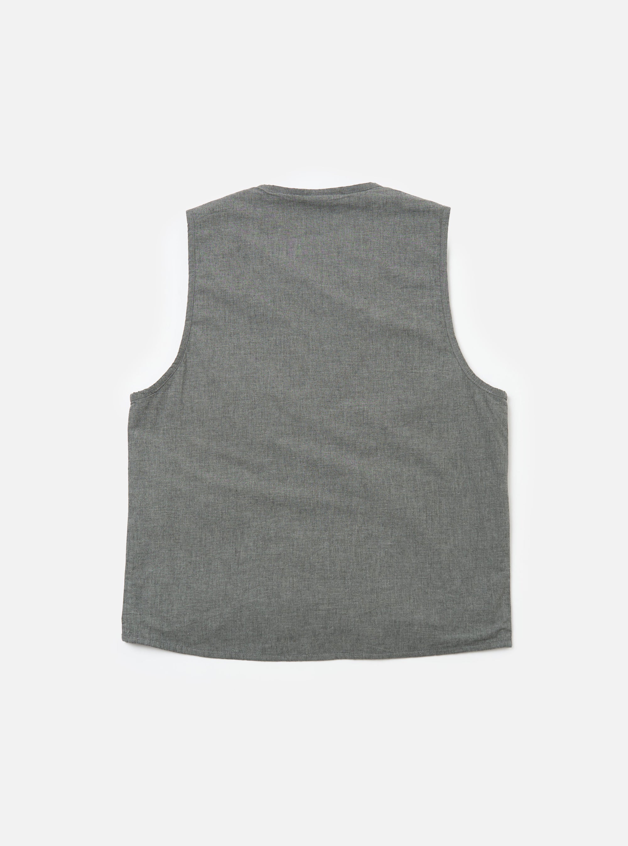 Charcoal Organic Chambray Parachute Liner Gilet