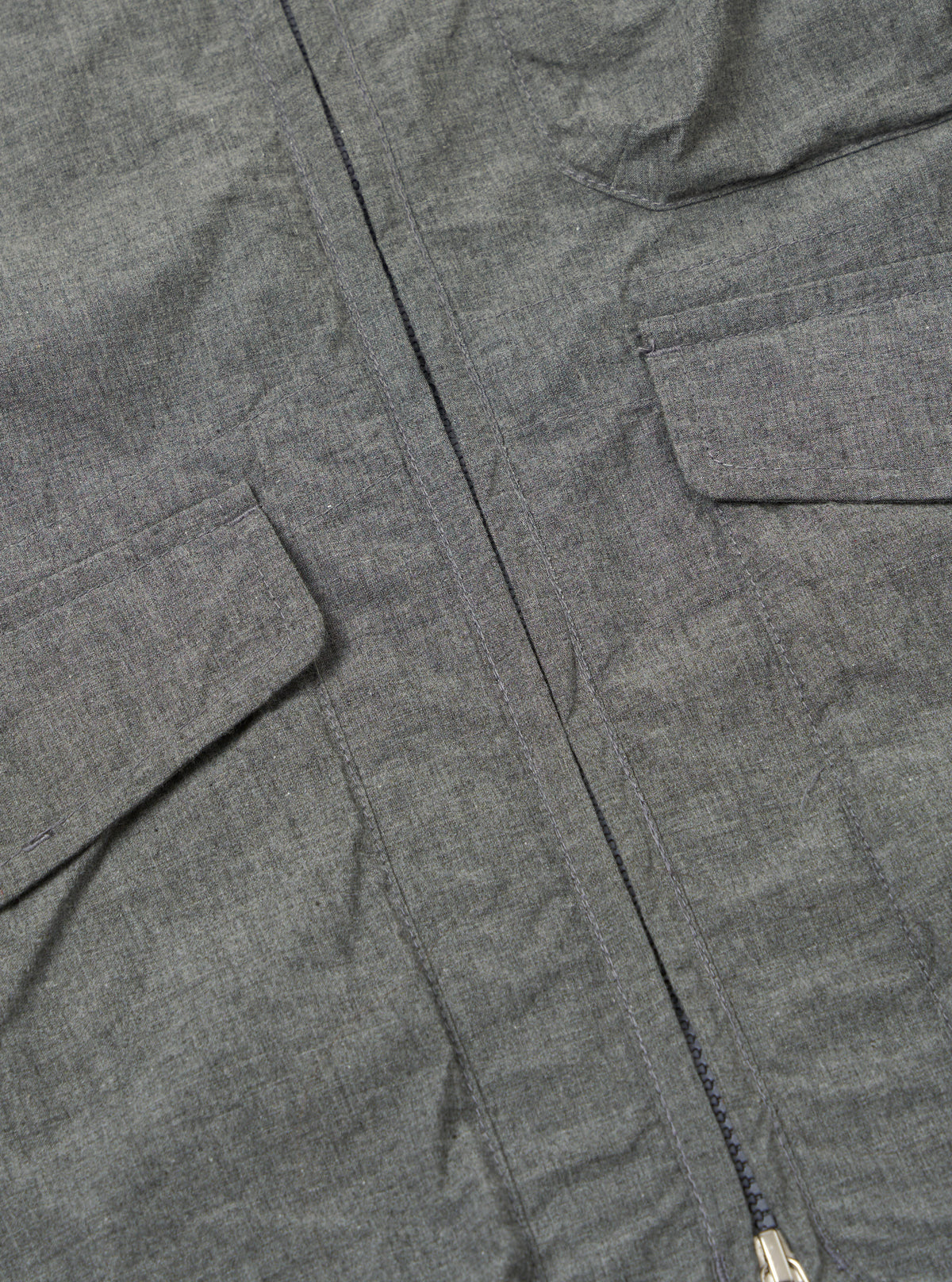 Charcoal Organic Chambray Parachute Liner Gilet