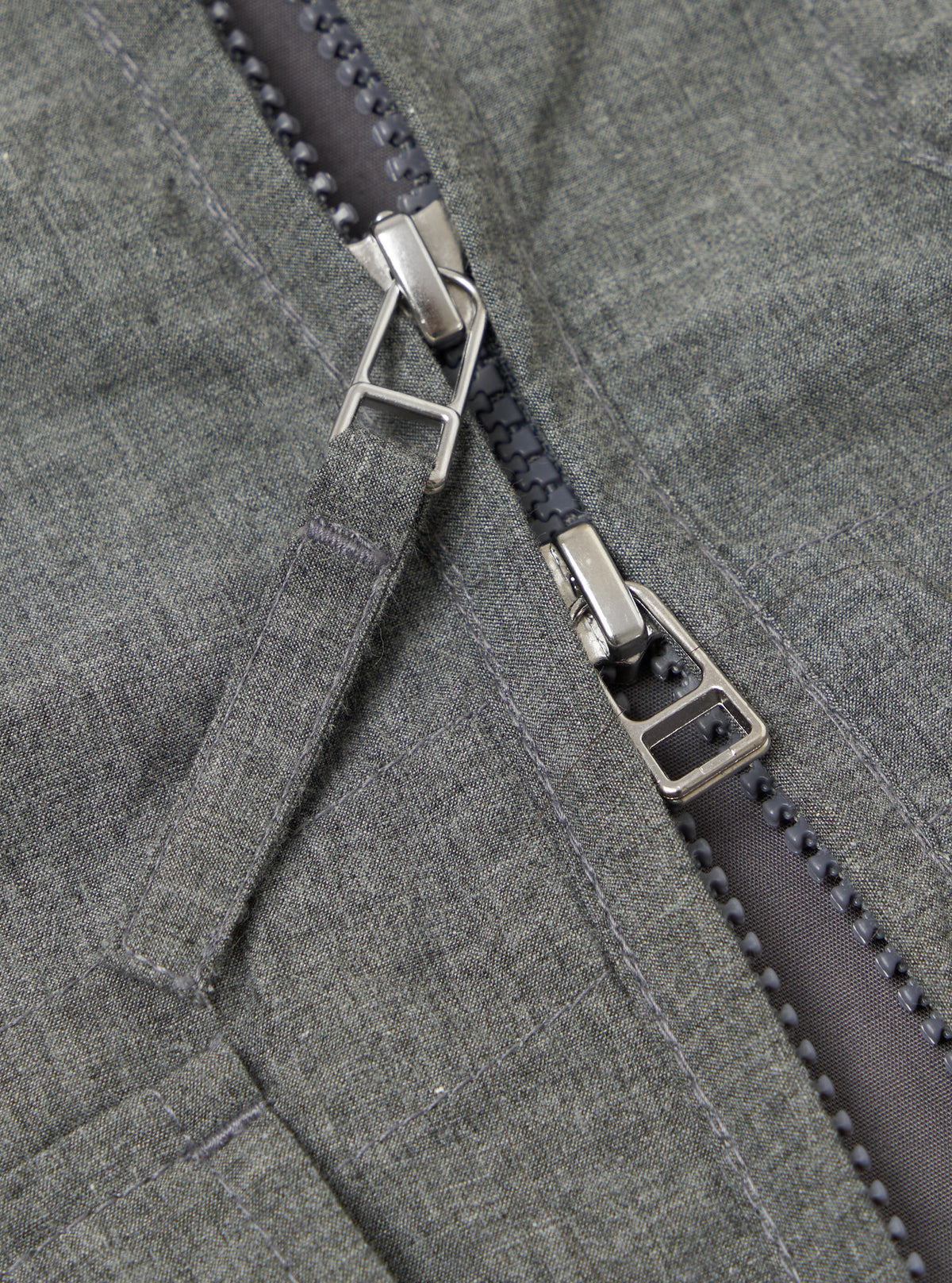 Charcoal Organic Chambray Parachute Liner Gilet