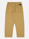 Back view of Khaki Works Twill Duke Pant on a white background. The pants are khaki-colored twill with back pockets and a brown leather patch.