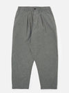 The Charcoal Organic Chambray Oxford Pant laid on a white background. These stylish pants are a versatile addition to any wardrobe.