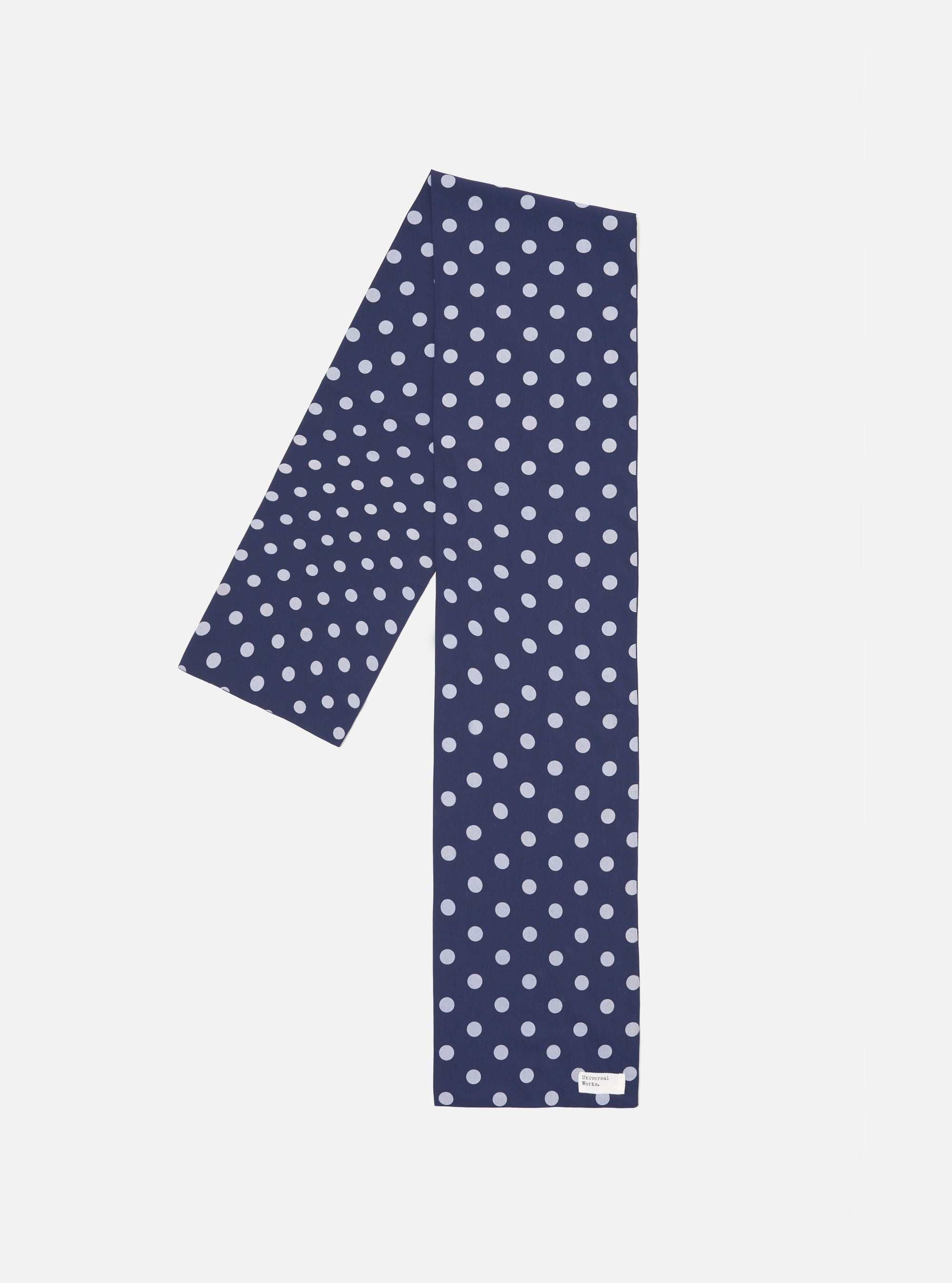 Navy Bold Dot Print Rayon Evening Scarf