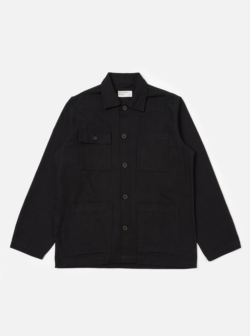 Black Organic Canvas Dockside Overshirt