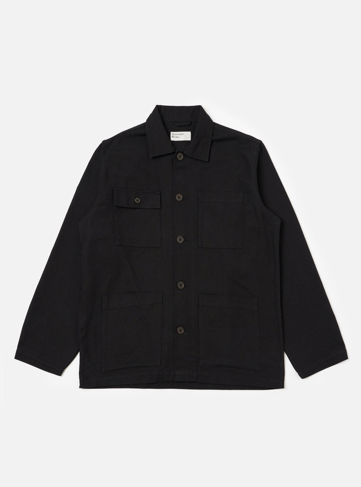 Black Organic Canvas Dockside Overshirt