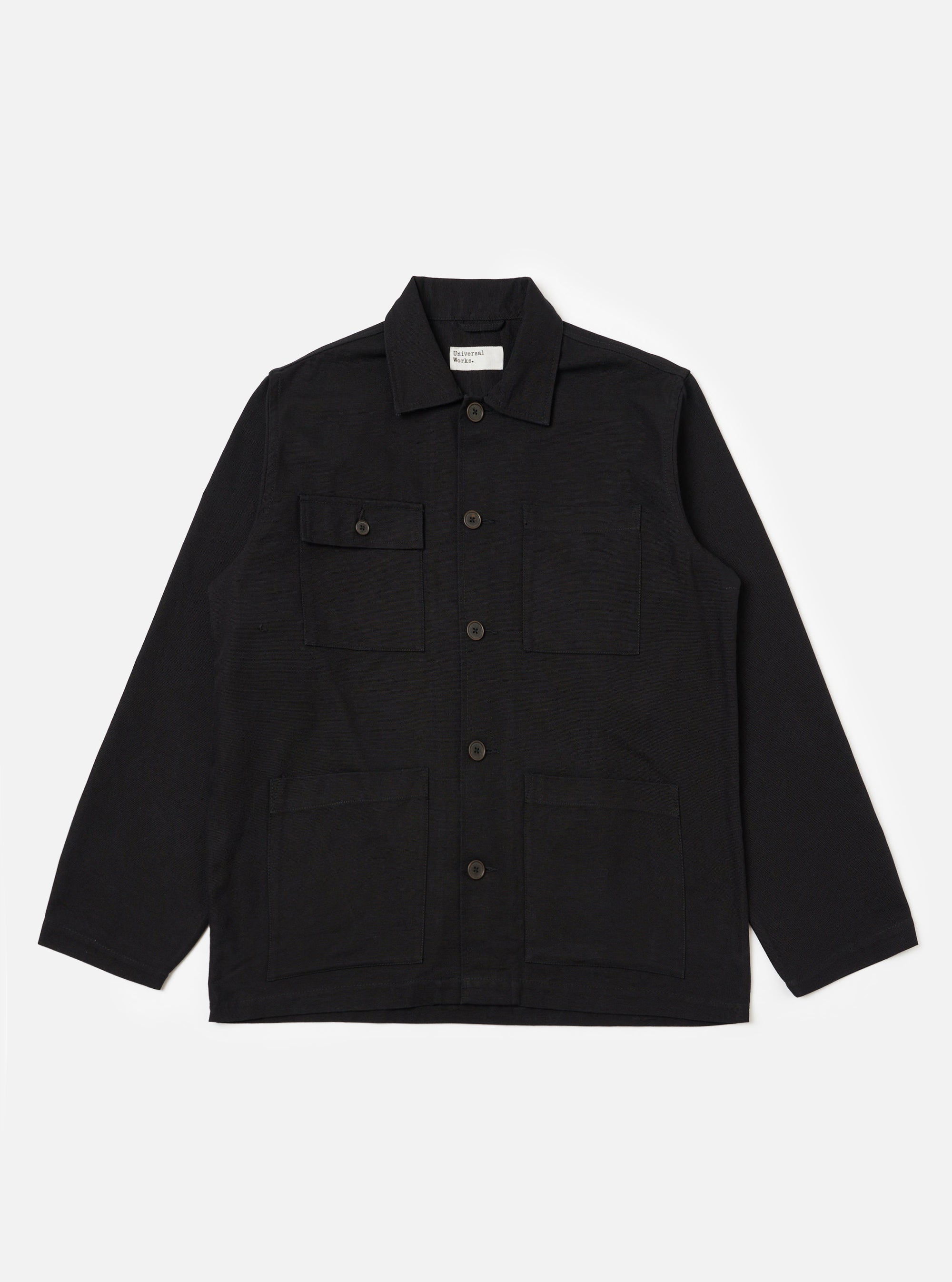 Black Organic Canvas Dockside Overshirt