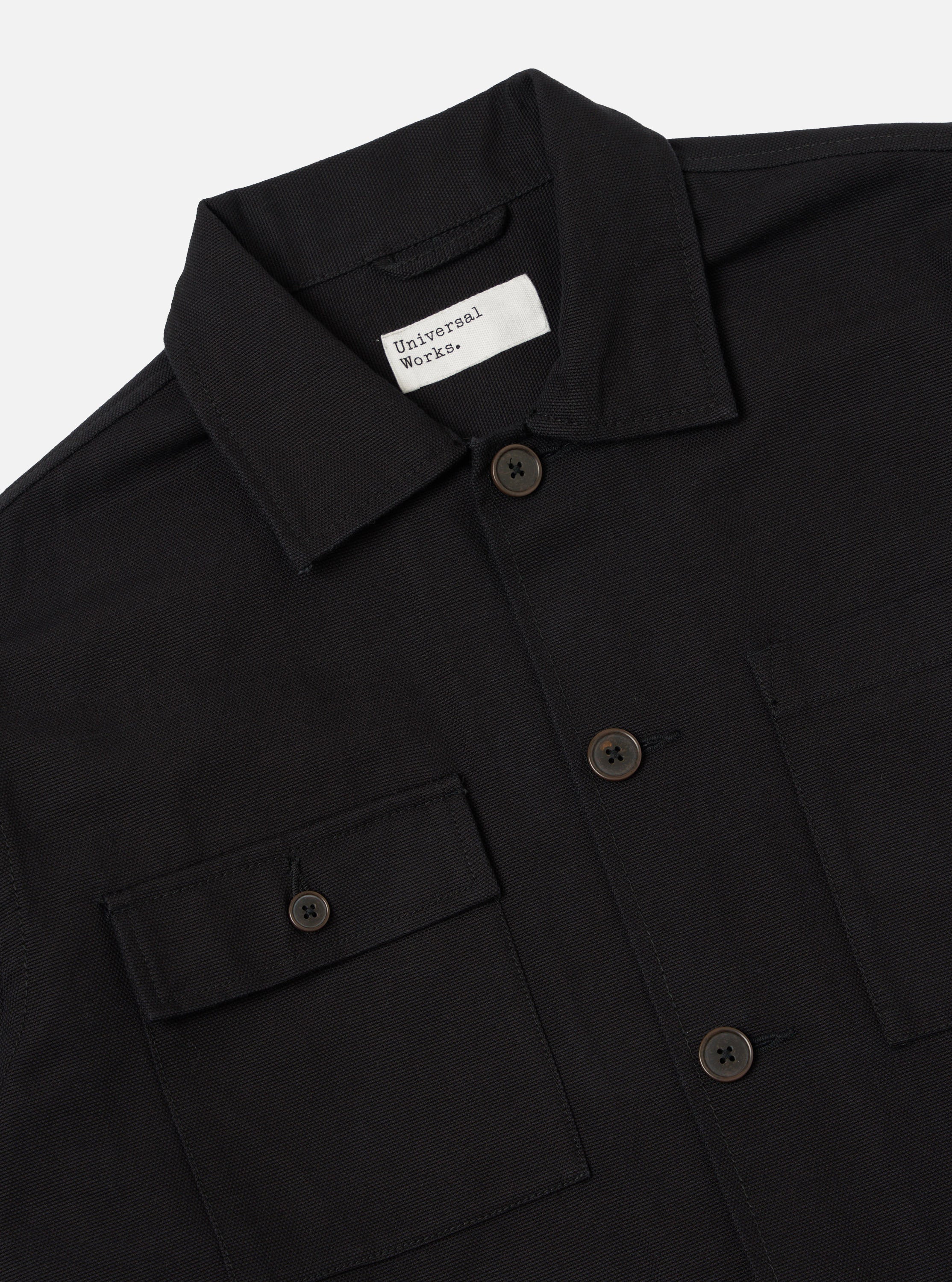 Men's Black Organic Canvas Dockside Overshirt – Universal Works