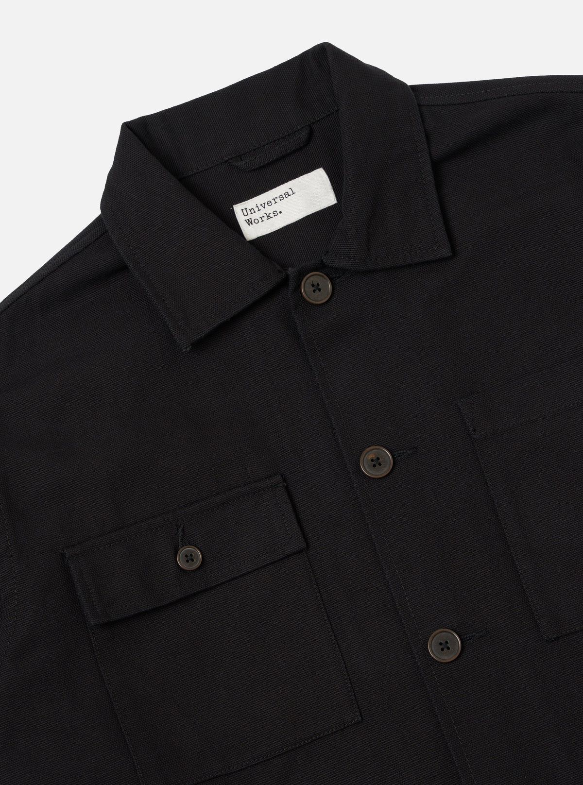 Black Organic Canvas Dockside Overshirt