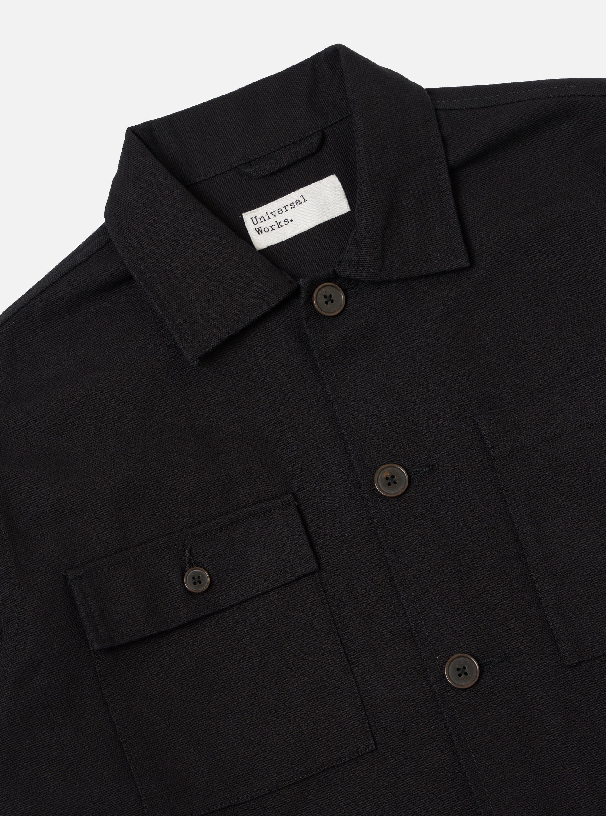 Black Organic Canvas Dockside Overshirt