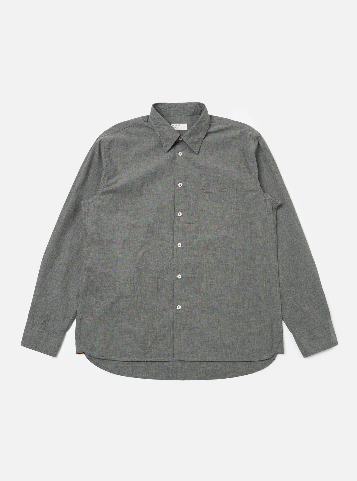 Charcoal Organic Chambray Patched Lazy Day Shirt