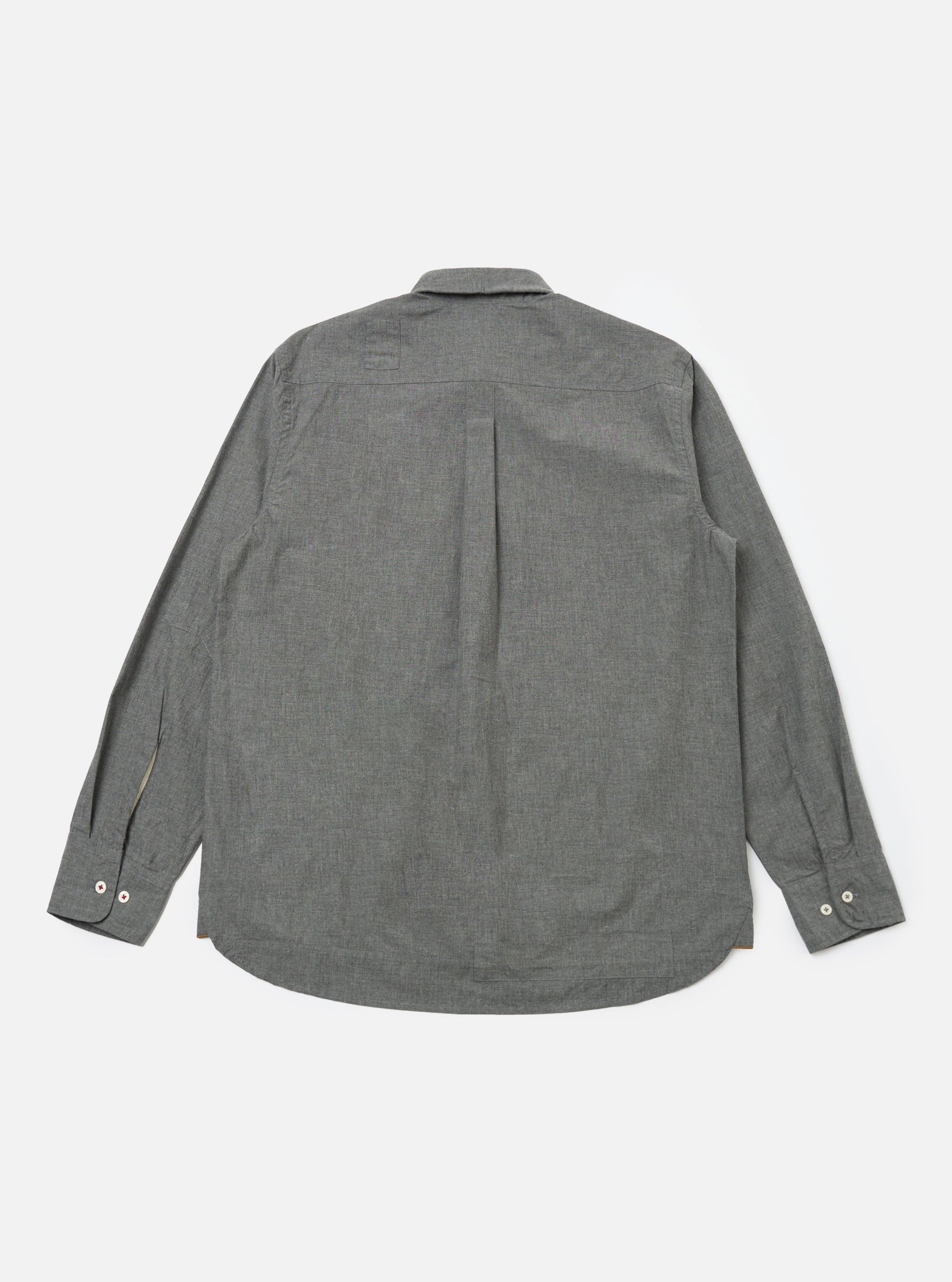Charcoal Organic Chambray Patched Lazy Day Shirt