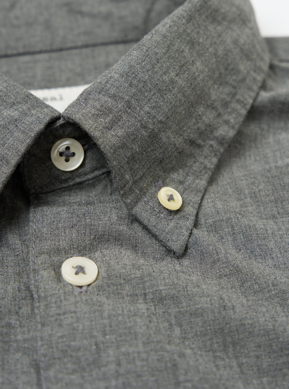 Charcoal Organic Chambray Patched Lazy Day Shirt