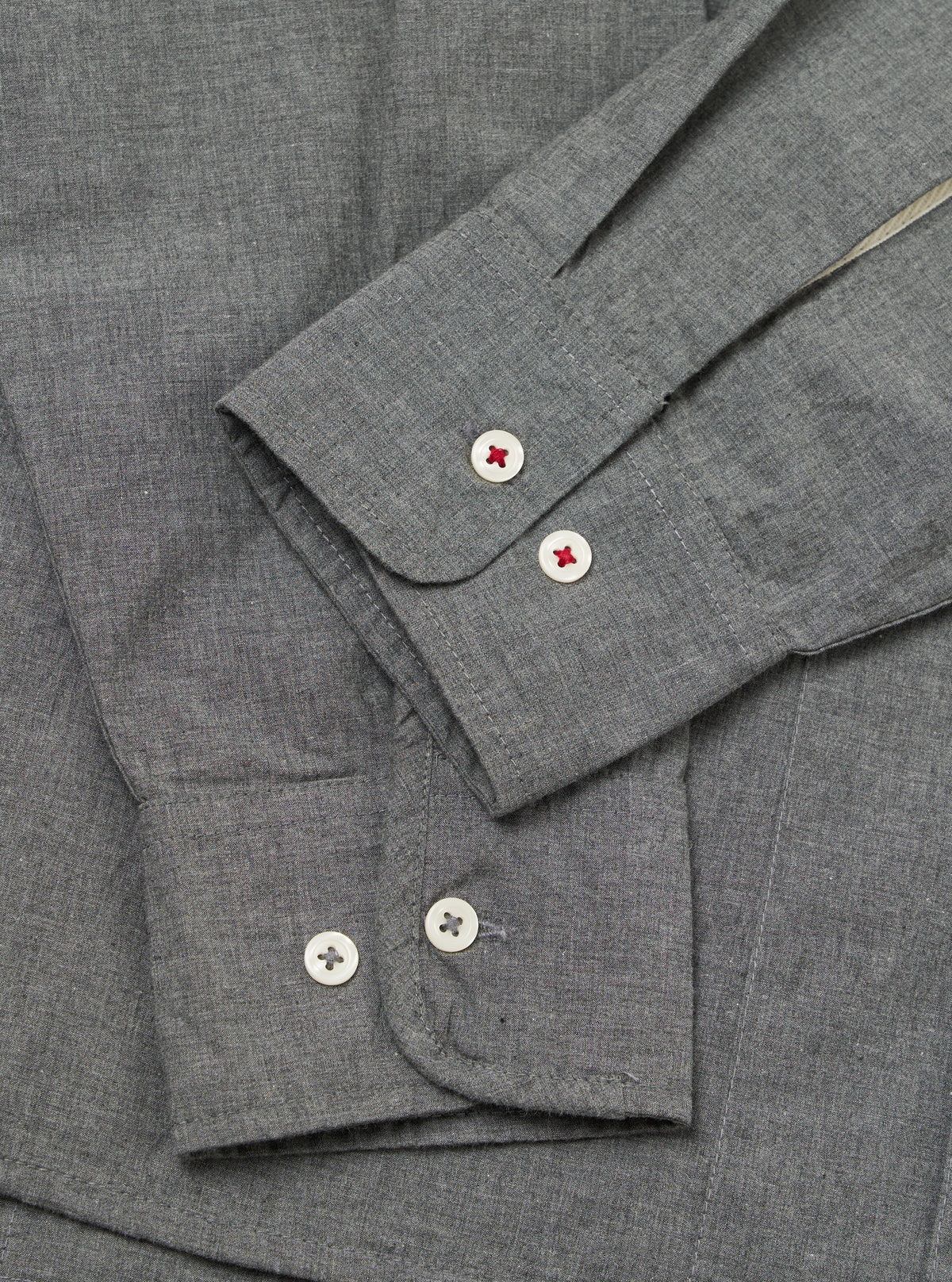 Charcoal Organic Chambray Patched Lazy Day Shirt