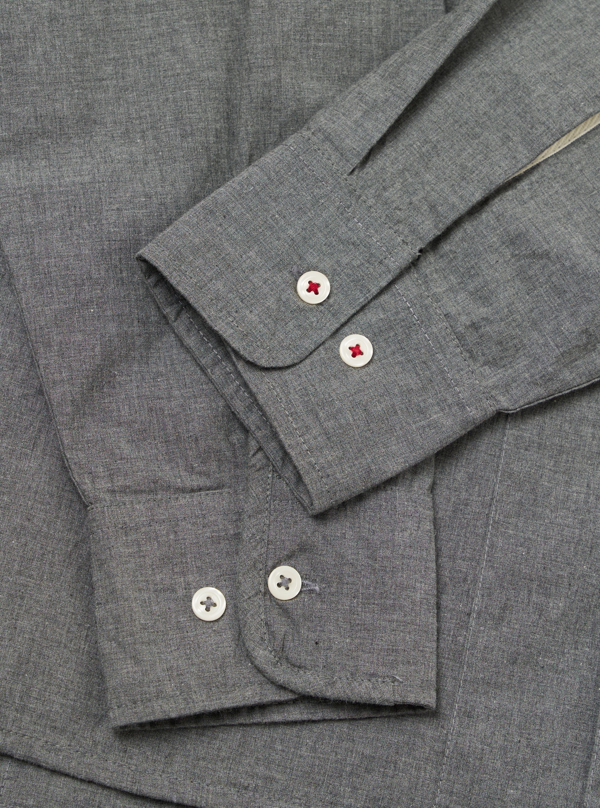 Charcoal Organic Chambray Patched Lazy Day Shirt