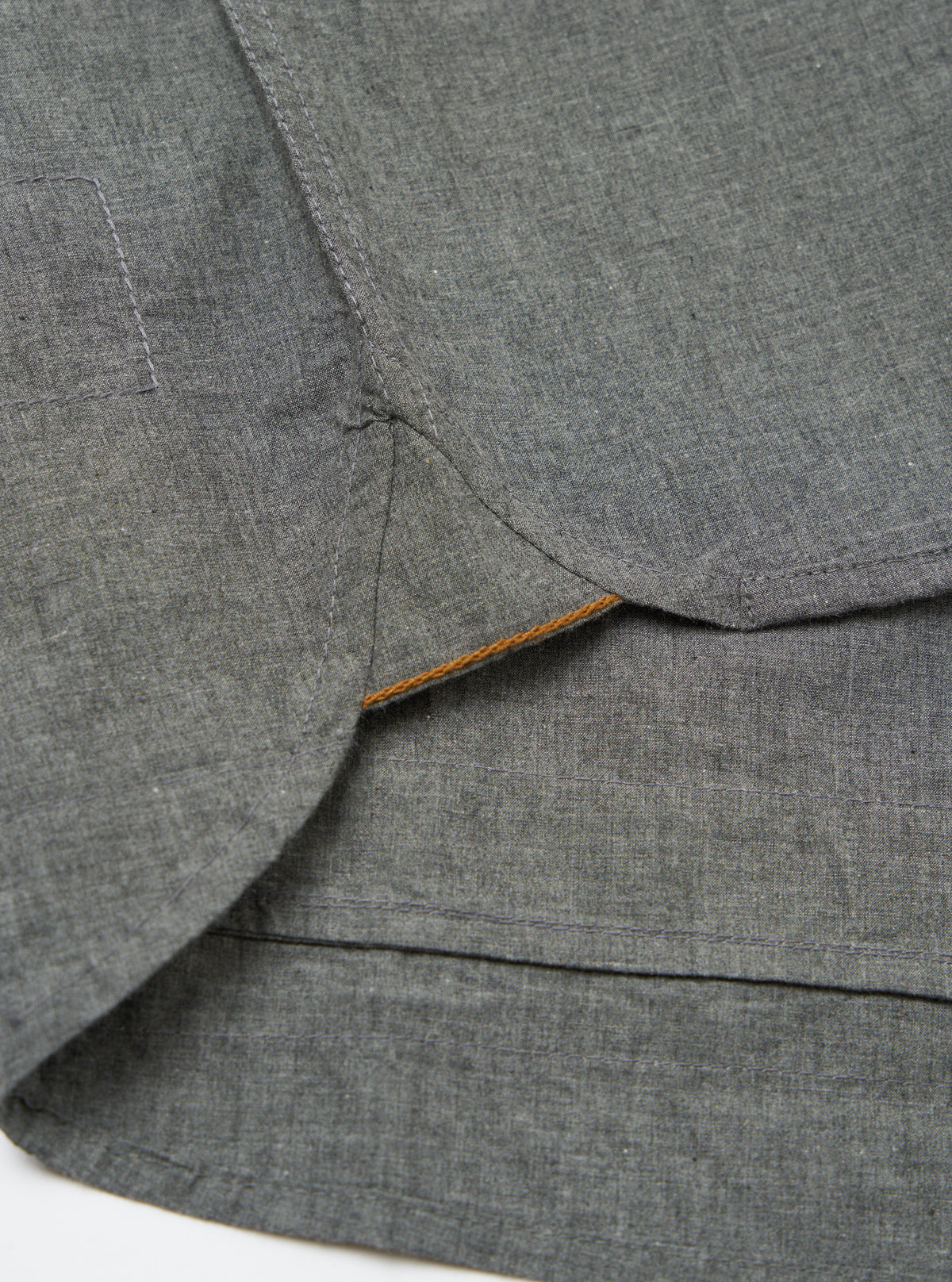 Charcoal Organic Chambray Patched Lazy Day Shirt