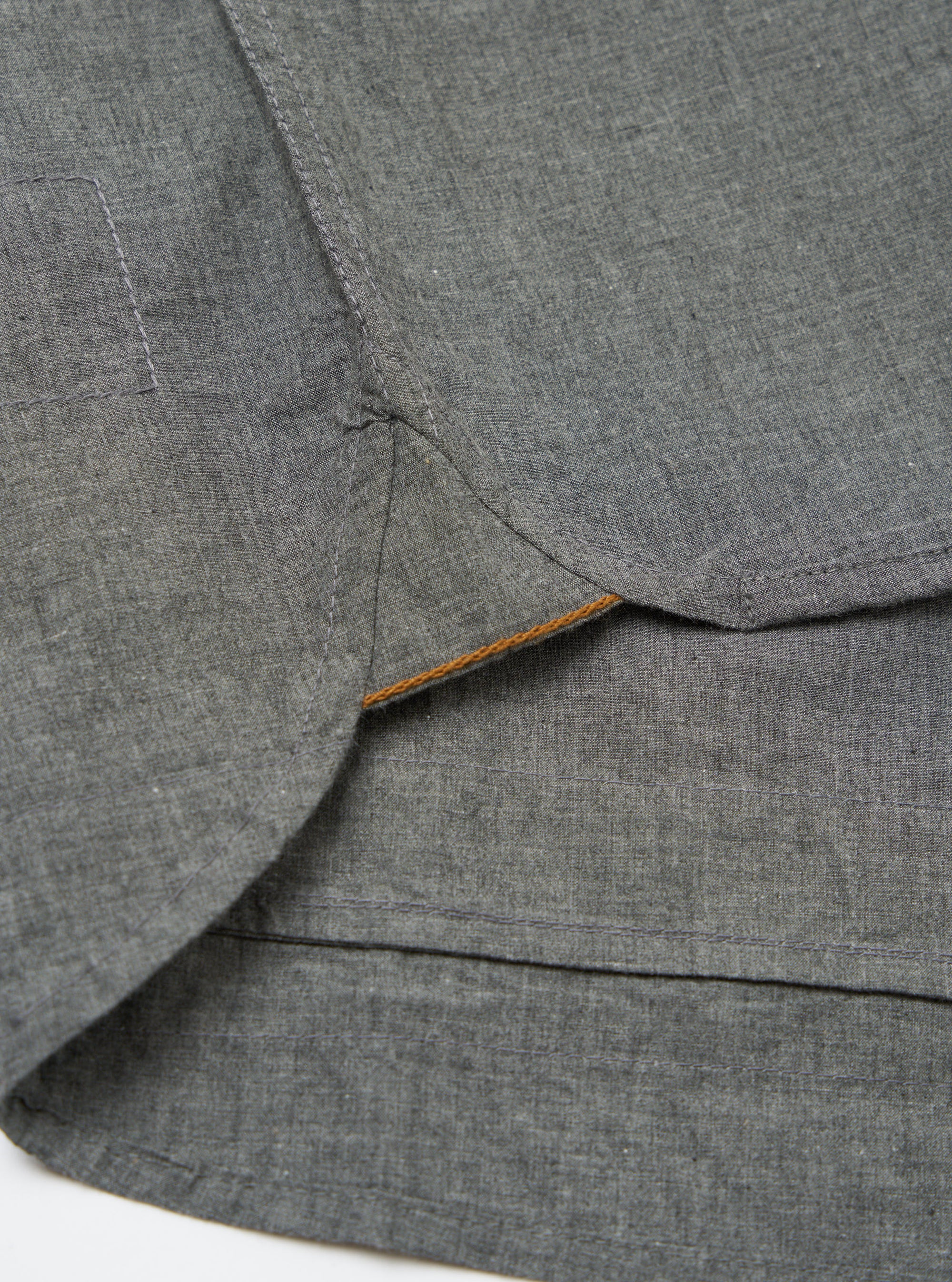 Charcoal Organic Chambray Patched Lazy Day Shirt