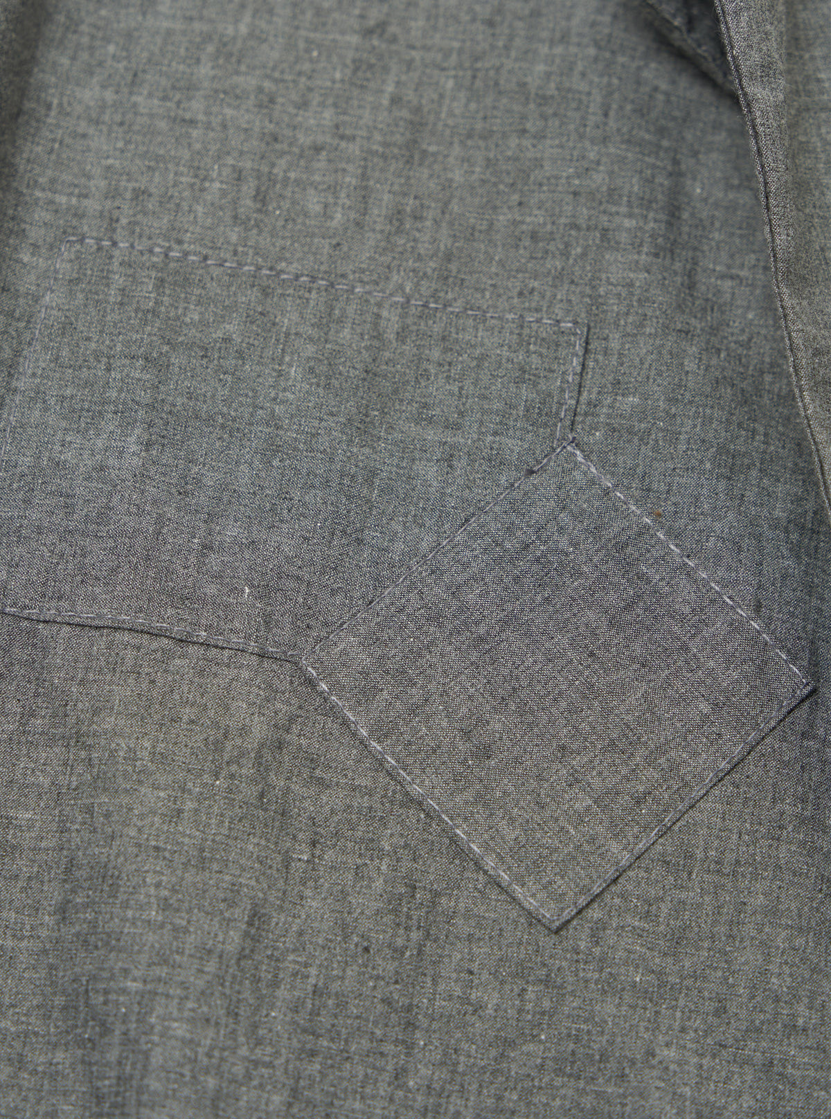 Charcoal Organic Chambray Patched Lazy Day Shirt