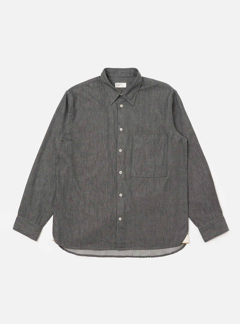 Charcoal Brushed Organic Cotton Square Pocket Shirt