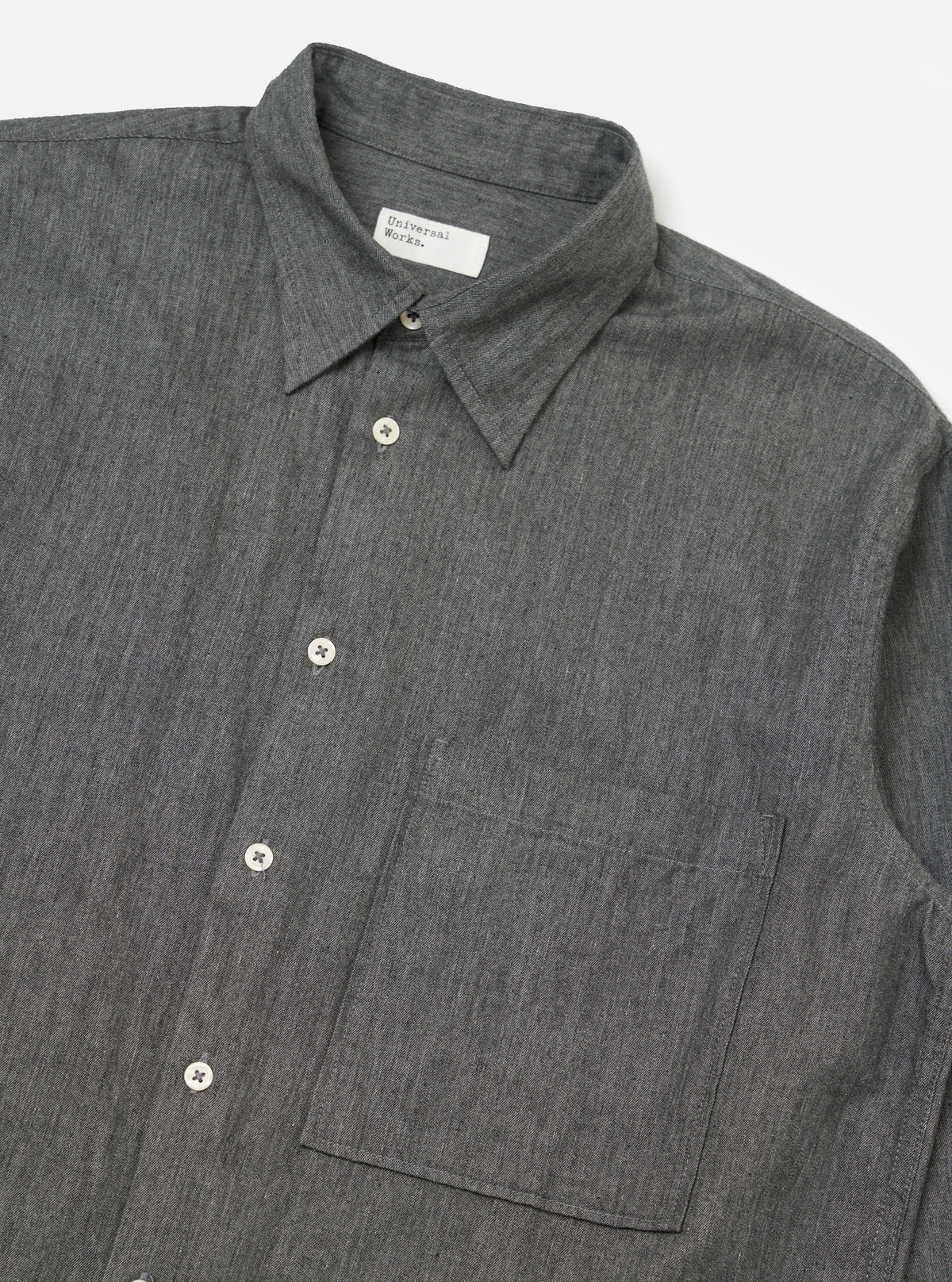 Charcoal Brushed Organic Cotton Square Pocket Shirt